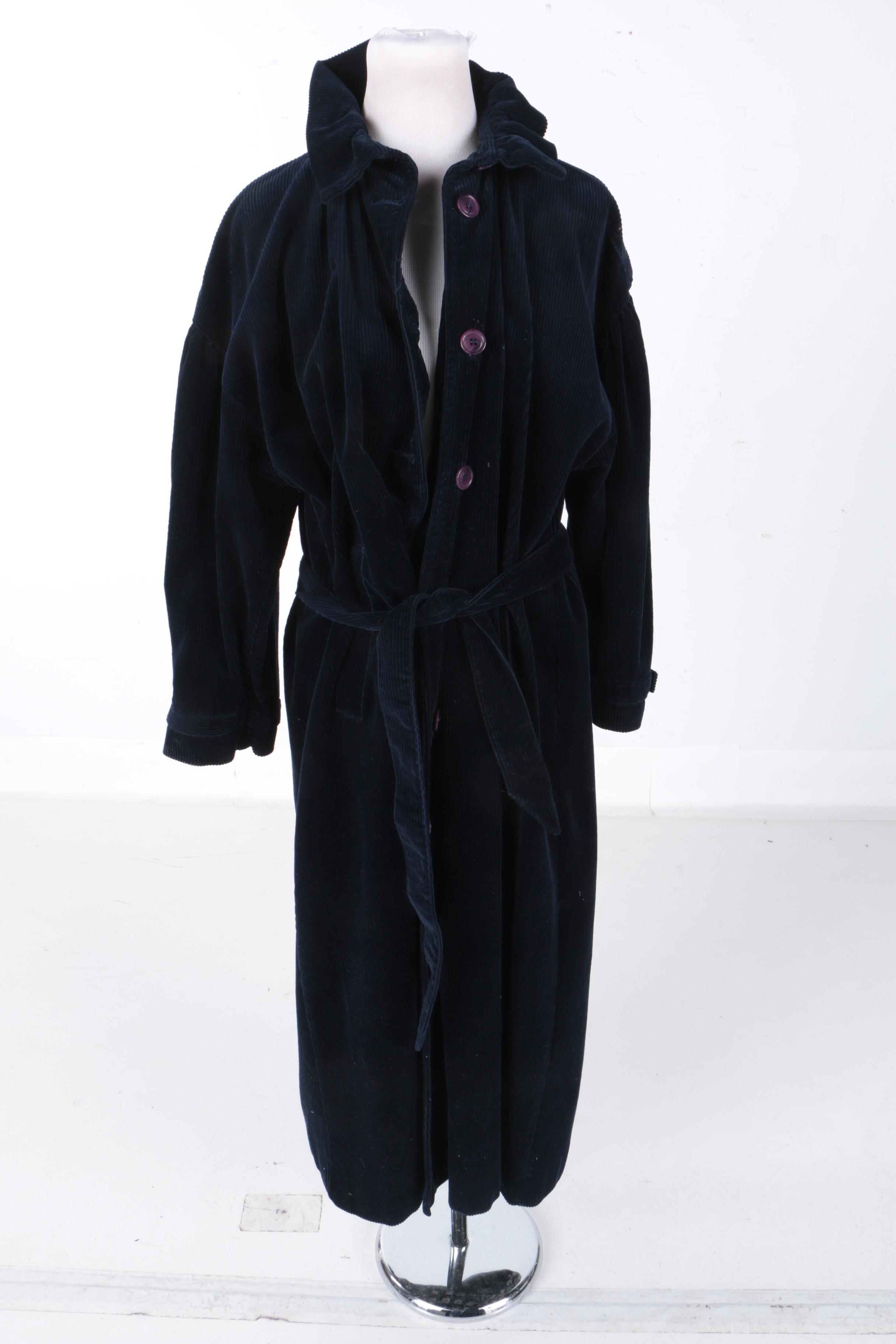 Laura Ashley Navy Blue Corduroy Coat and English Laundry Scarf