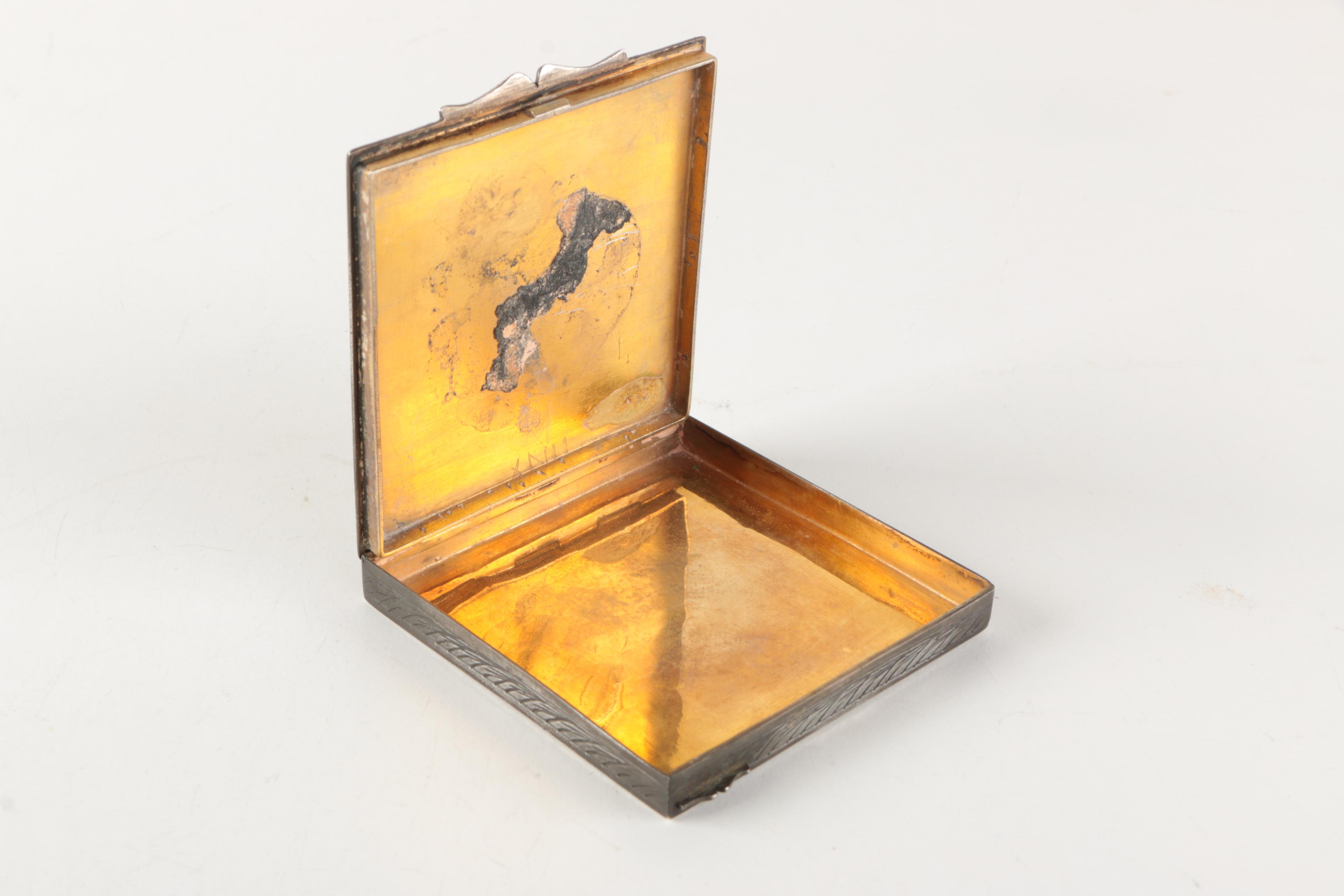 Vintage Italian 800 Silver and Enamel Case