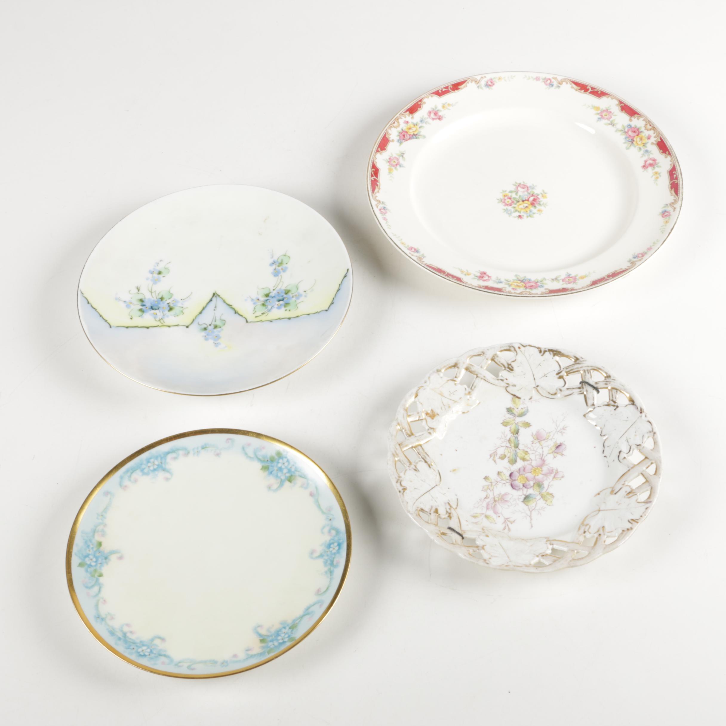 Antique and Vintage Porcelain Plates Including Haviland