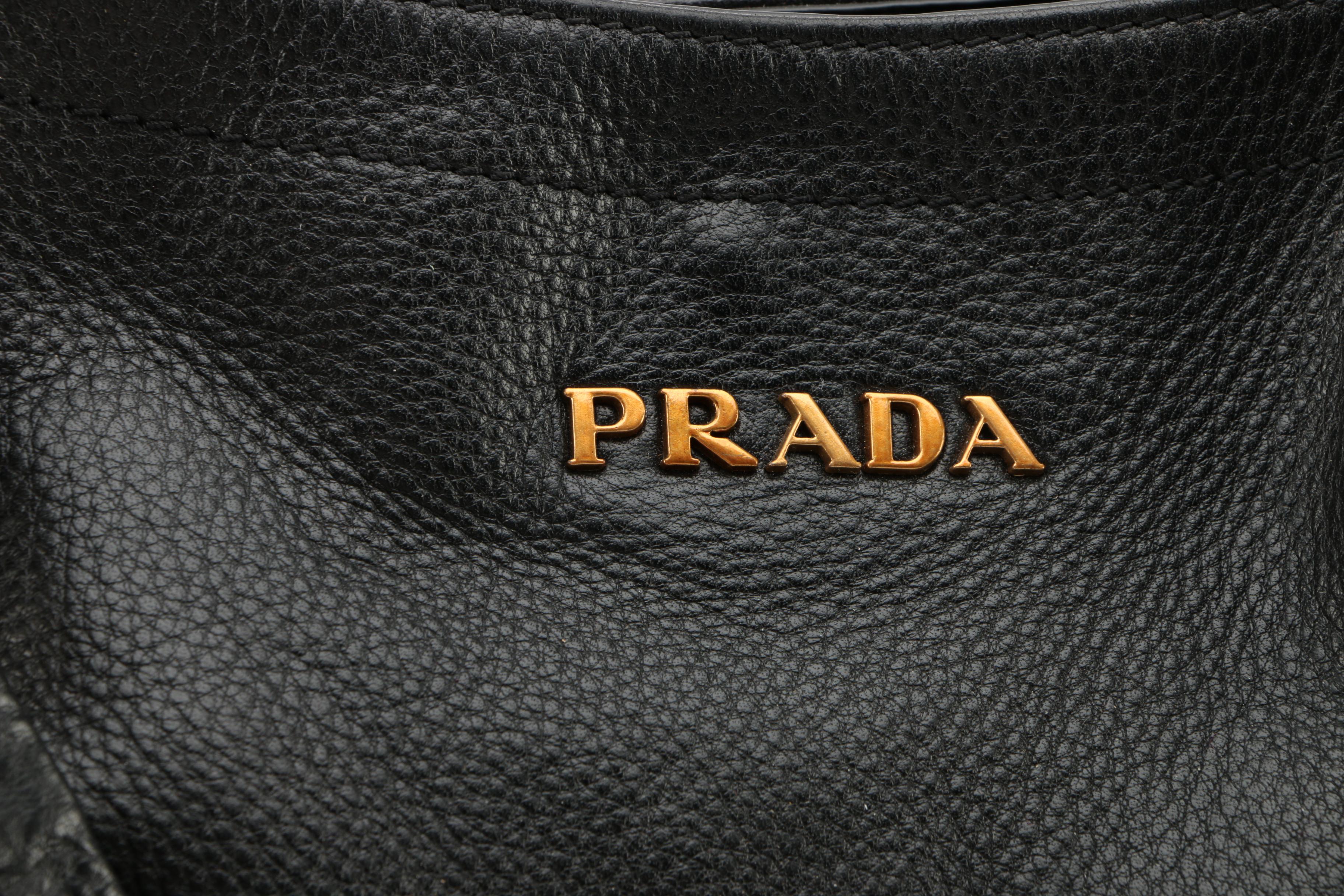 Prada Black Pebbled Leather Handbag