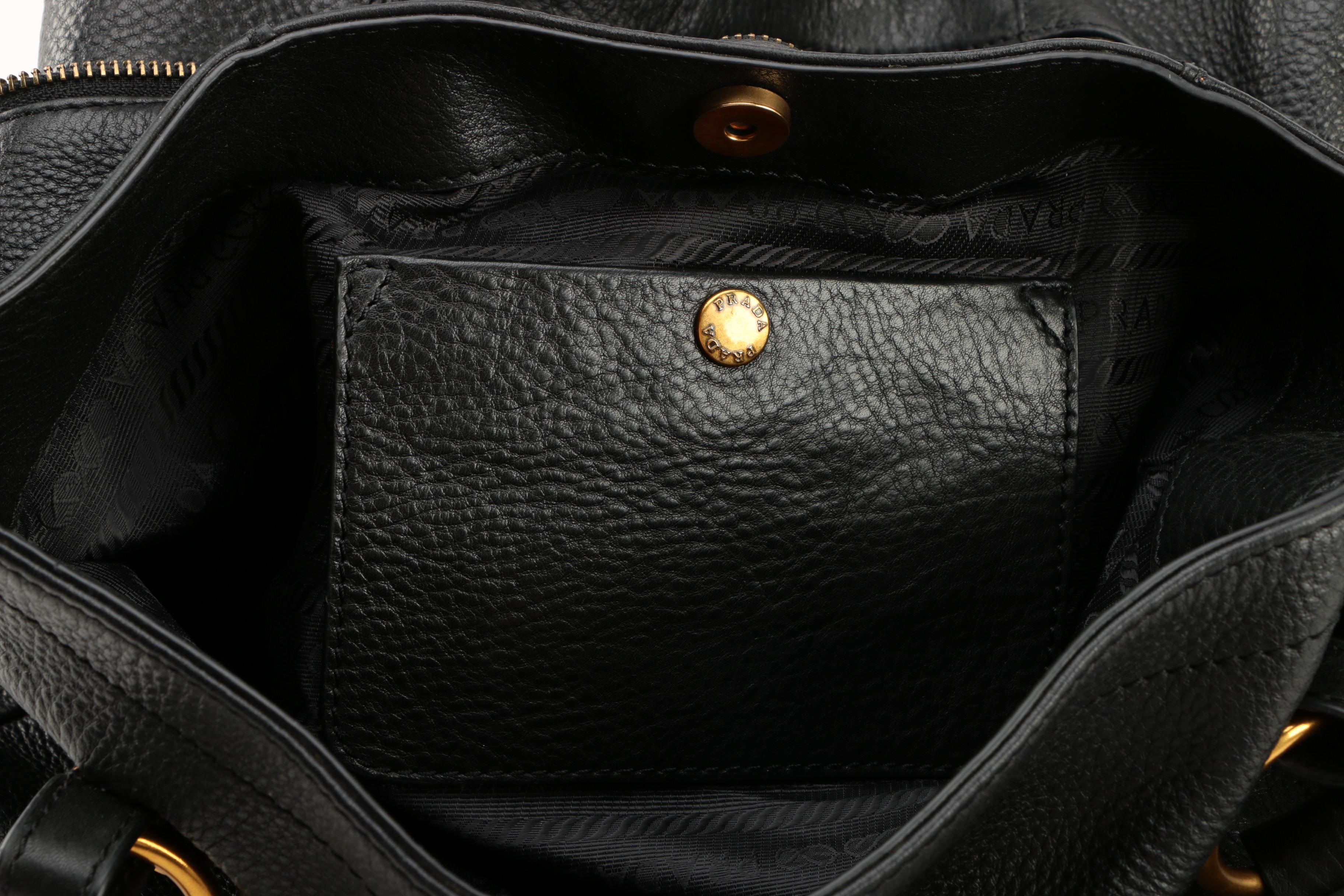 Prada Black Pebbled Leather Handbag