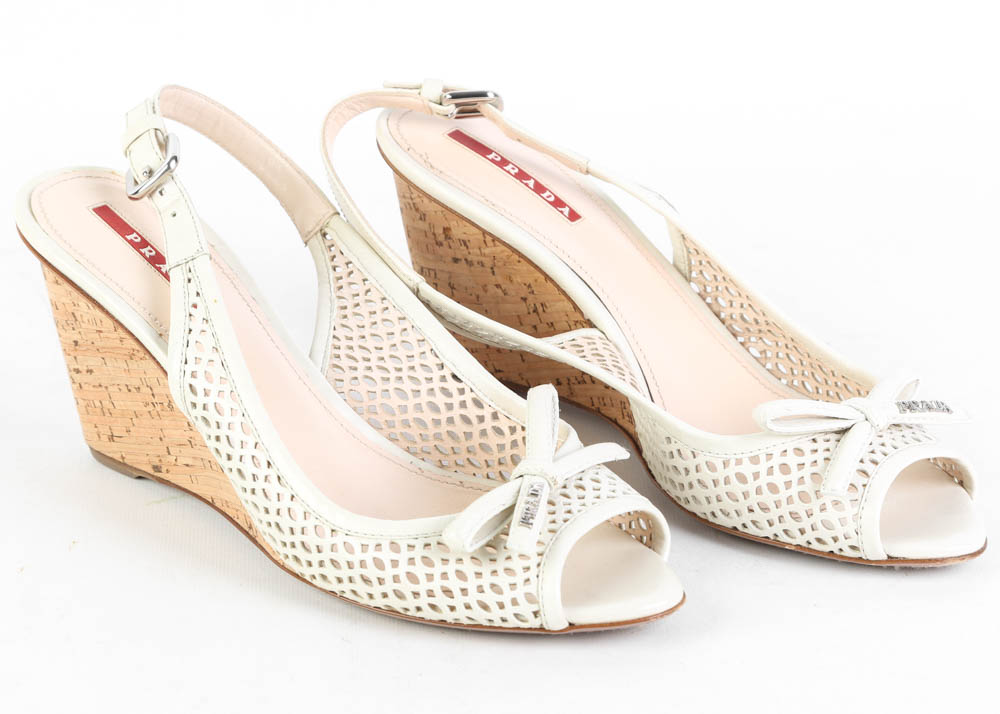 Women's Prada Slingback Wedges