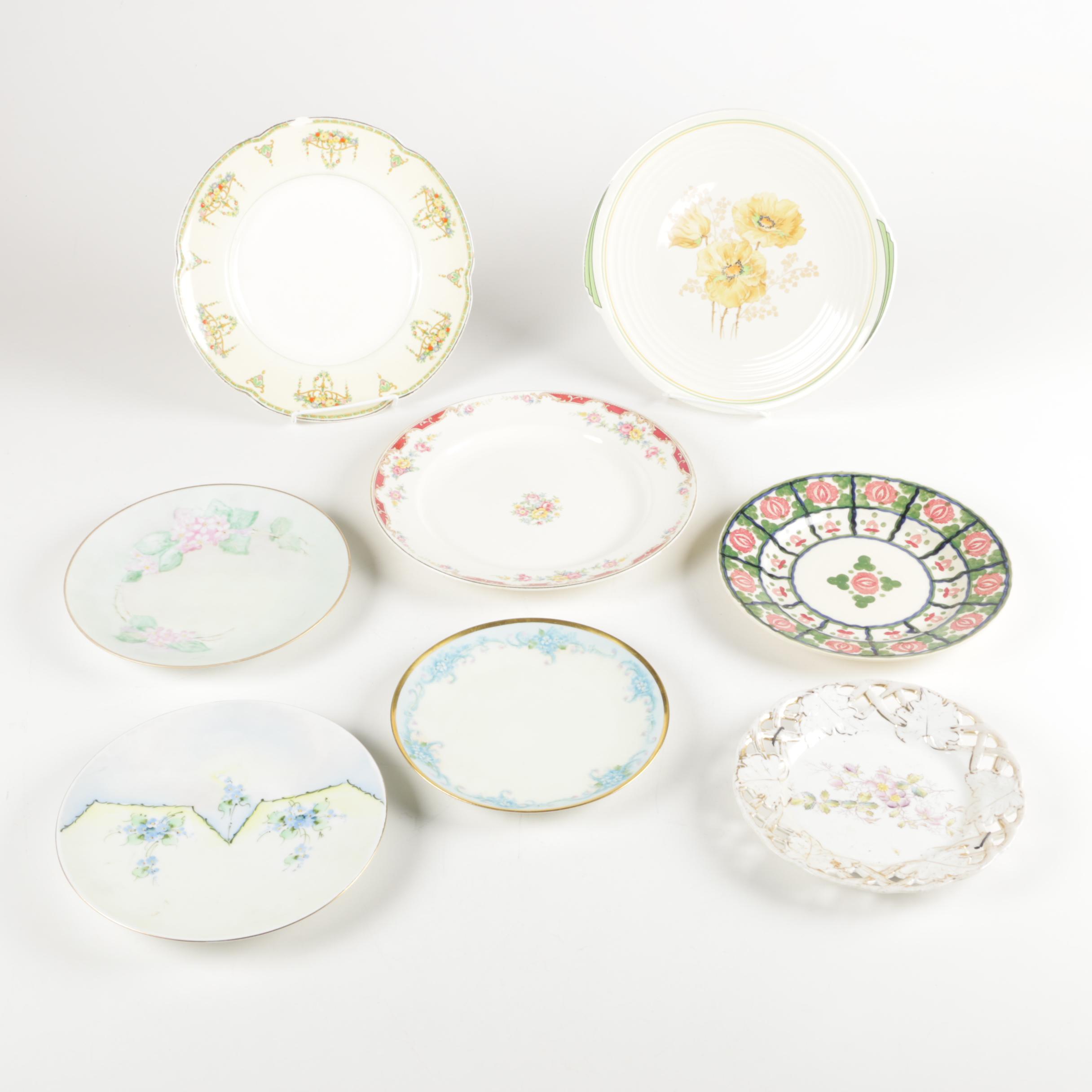 Antique and Vintage Porcelain Plates Including Haviland