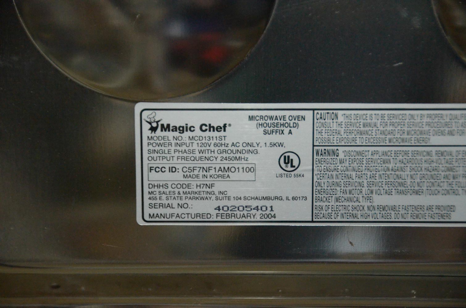 Magic Chef Microwave Oven