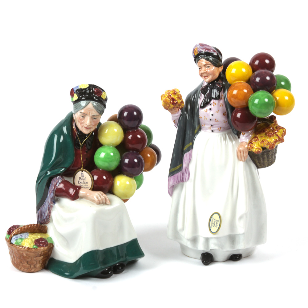 Vintage Royal Doulton "Old Balloon Seller" Bone China Figurines