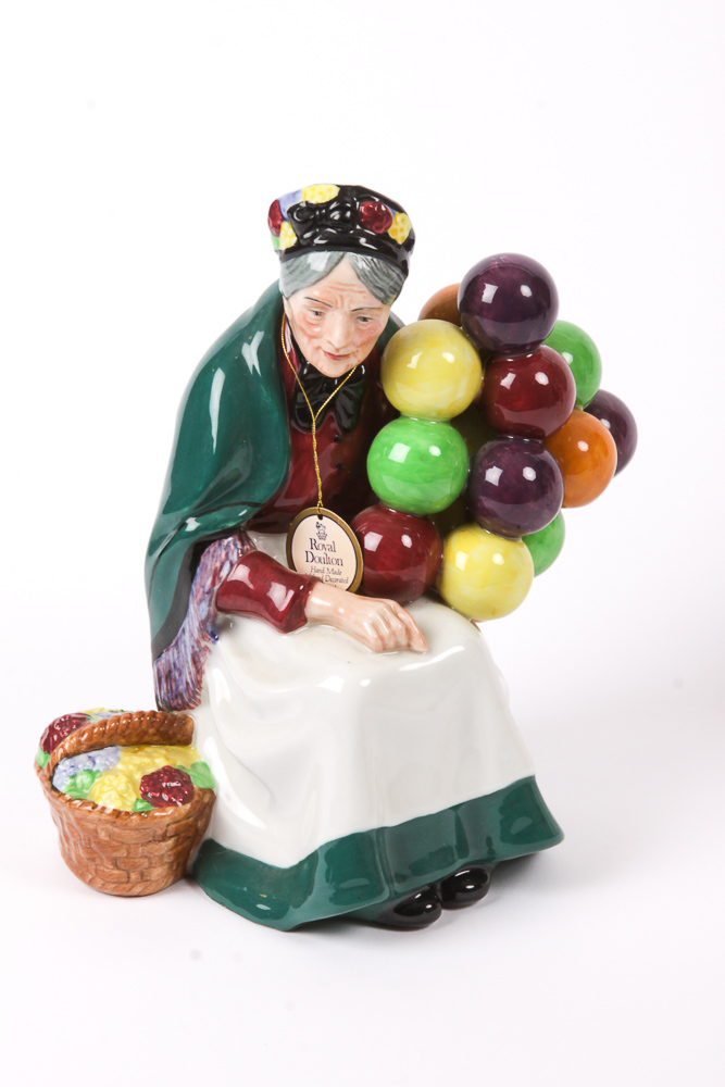 Vintage Royal Doulton "Old Balloon Seller" Bone China Figurines