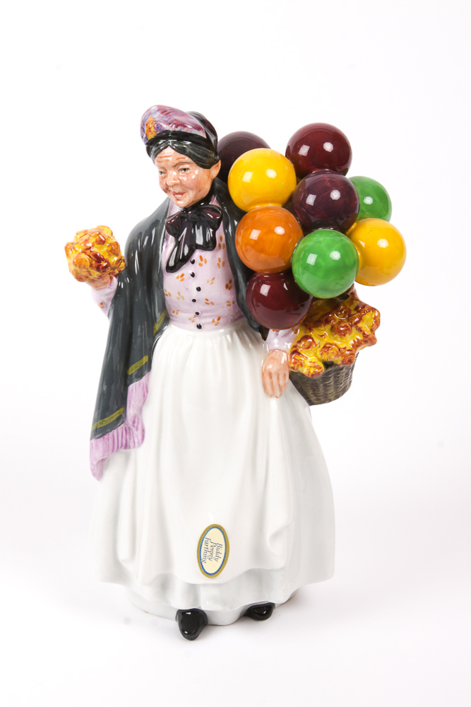 Vintage Royal Doulton "Old Balloon Seller" Bone China Figurines