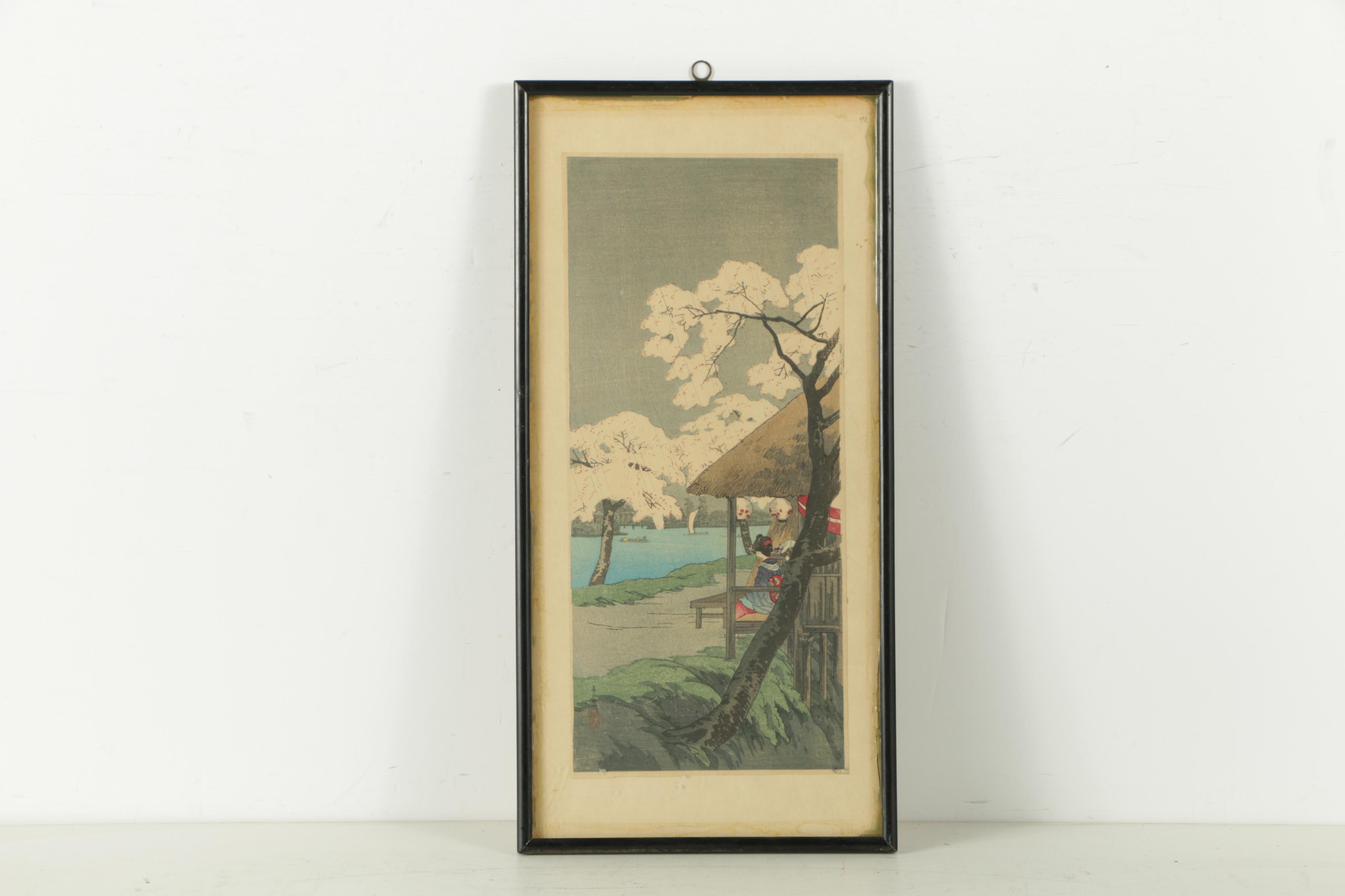 Restrike Woodblocks After Takahashi Shōtei's "Sumida River" and "Rickshaw"