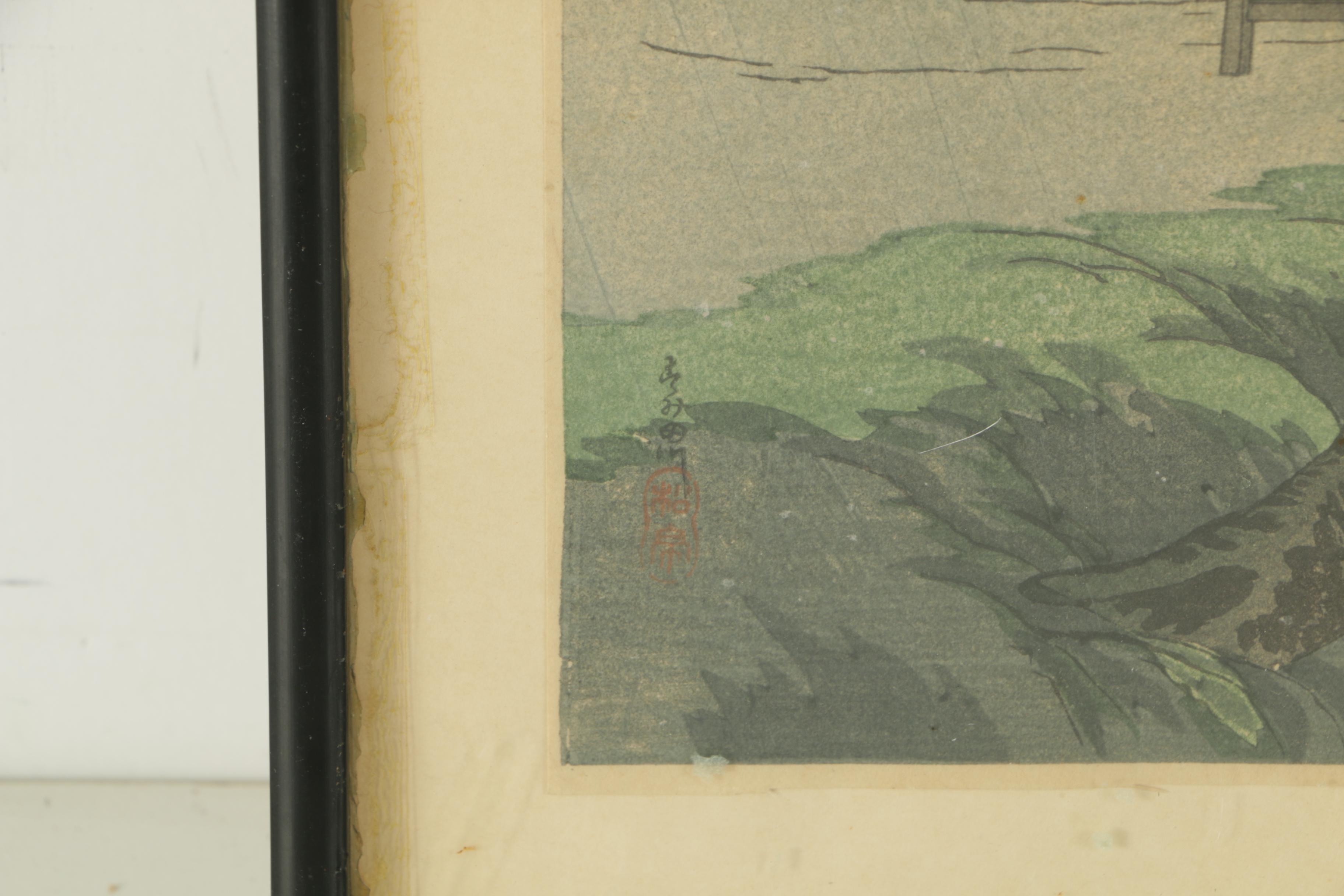 Restrike Woodblocks After Takahashi Shōtei's "Sumida River" and "Rickshaw"