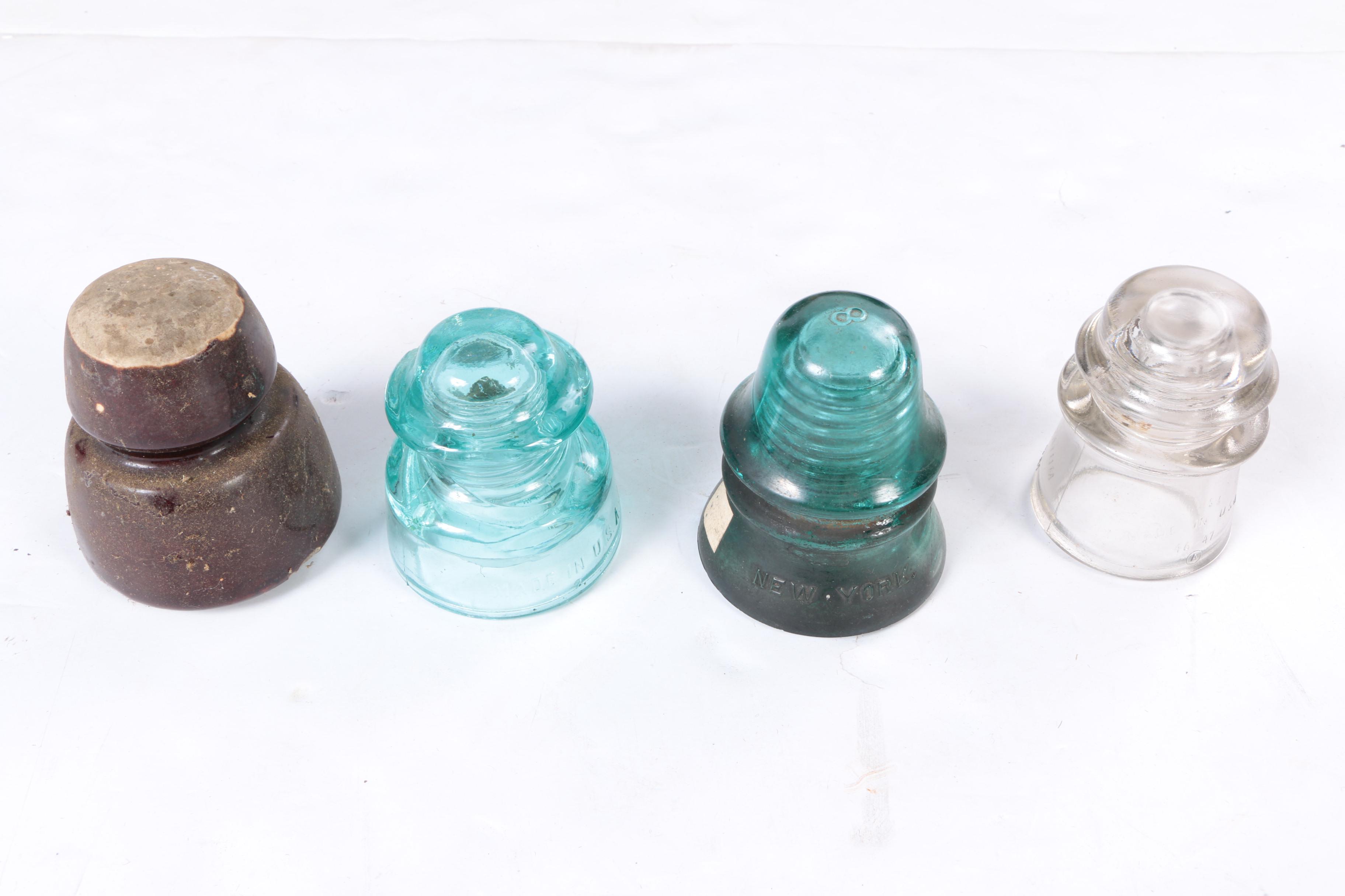 Collection of Assorted Glass Insulators