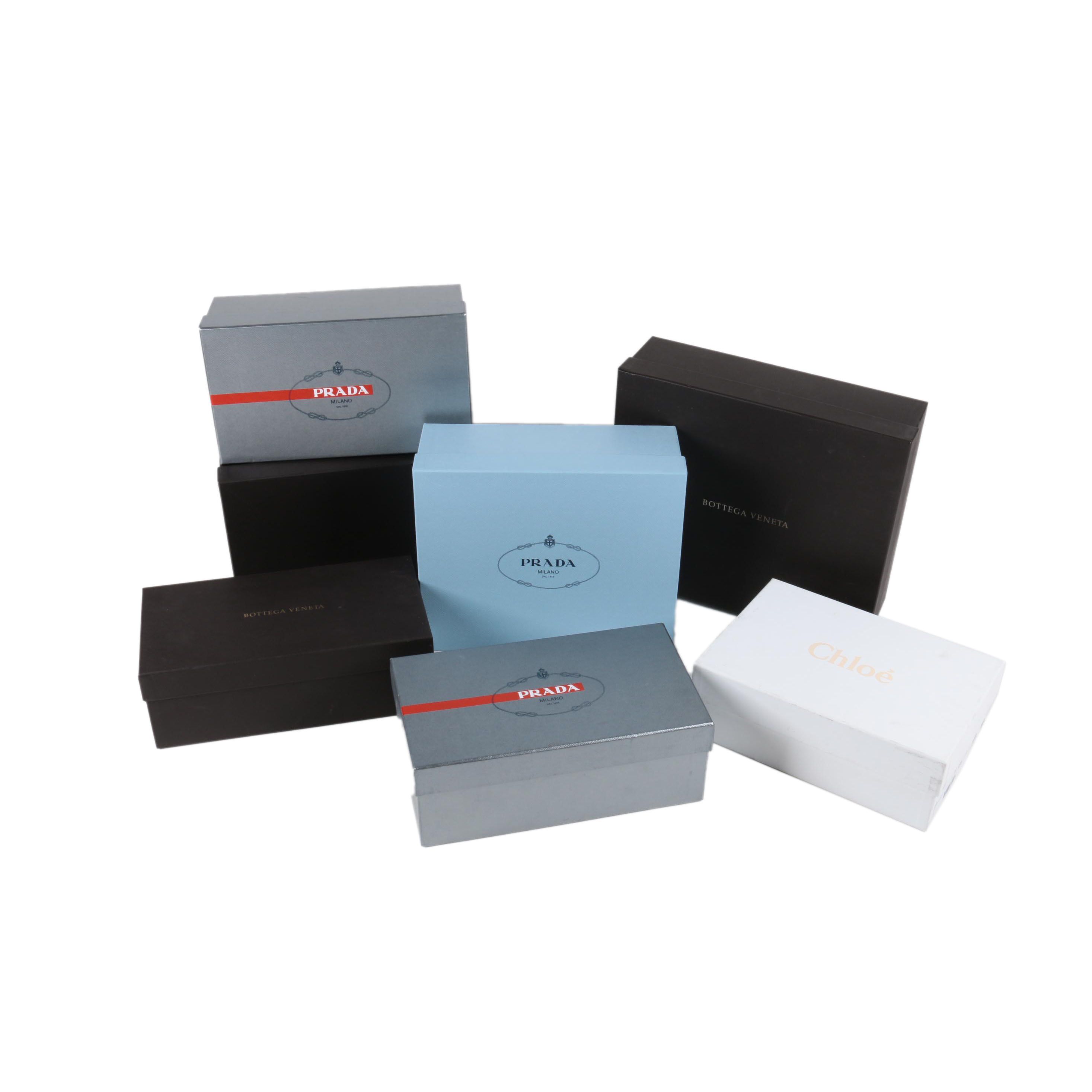 Bottega Veneta and Prada Boxes with Dust Cover Bags