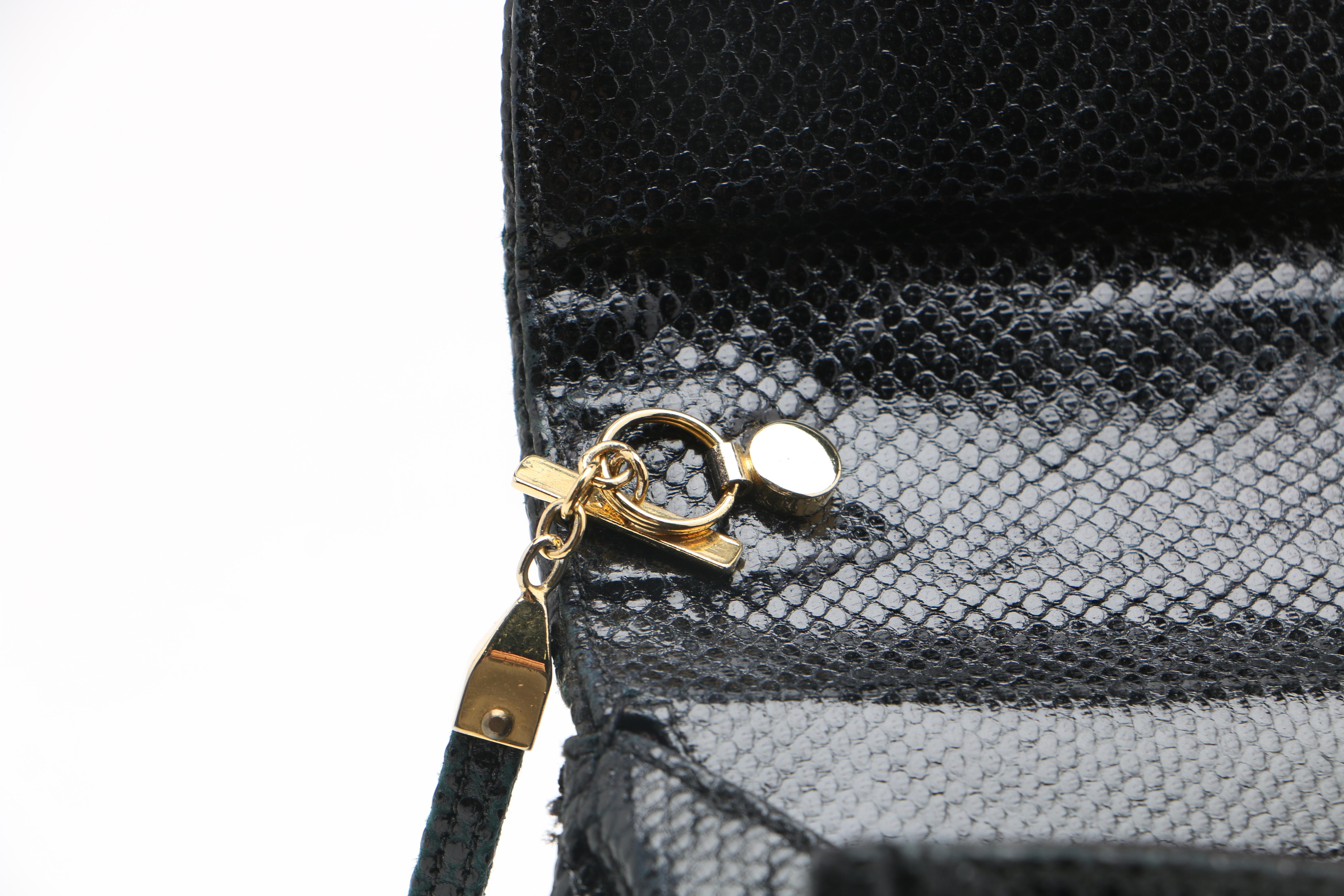 Judith Leiber Black Leather Evening Bag