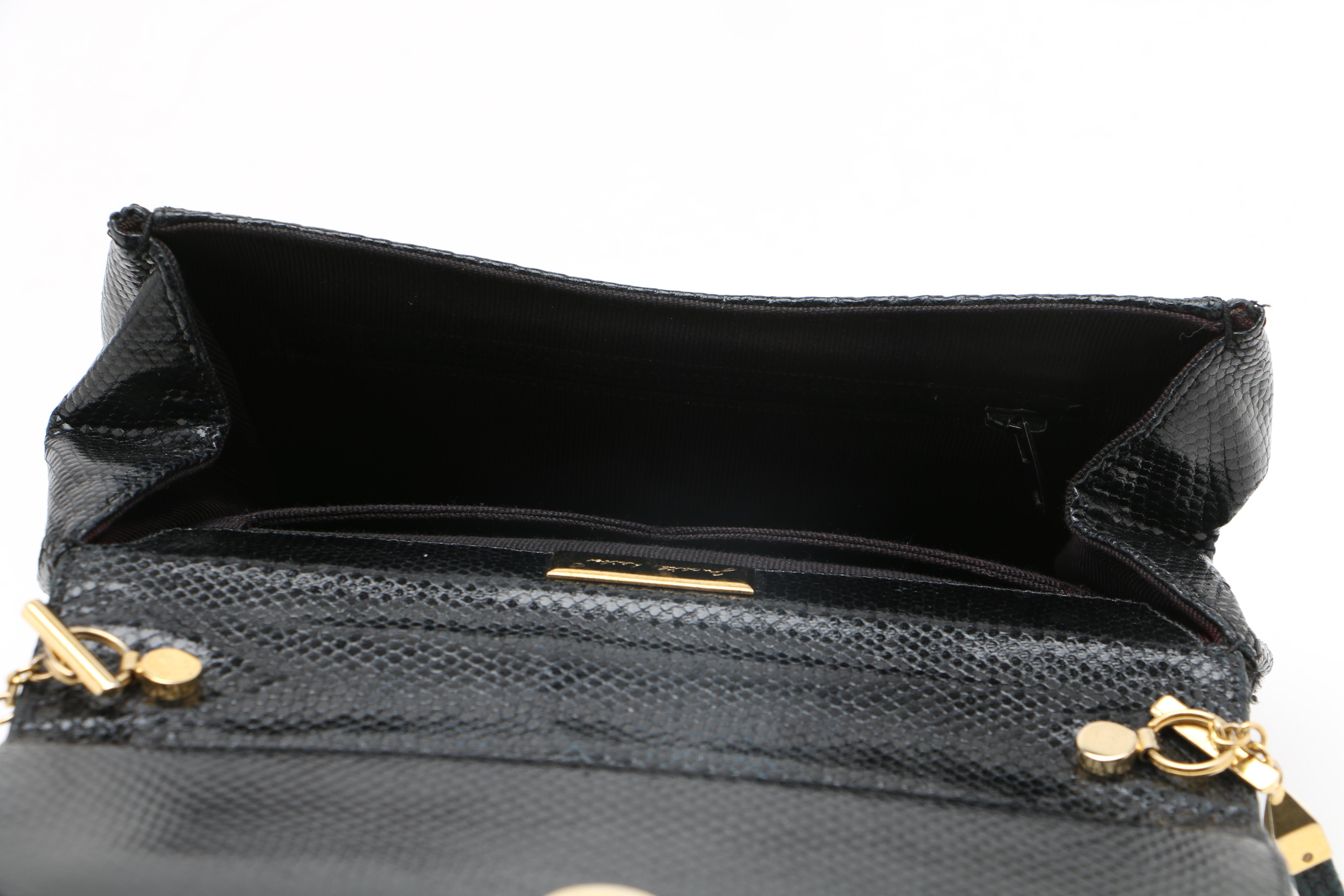 Judith Leiber Black Leather Evening Bag