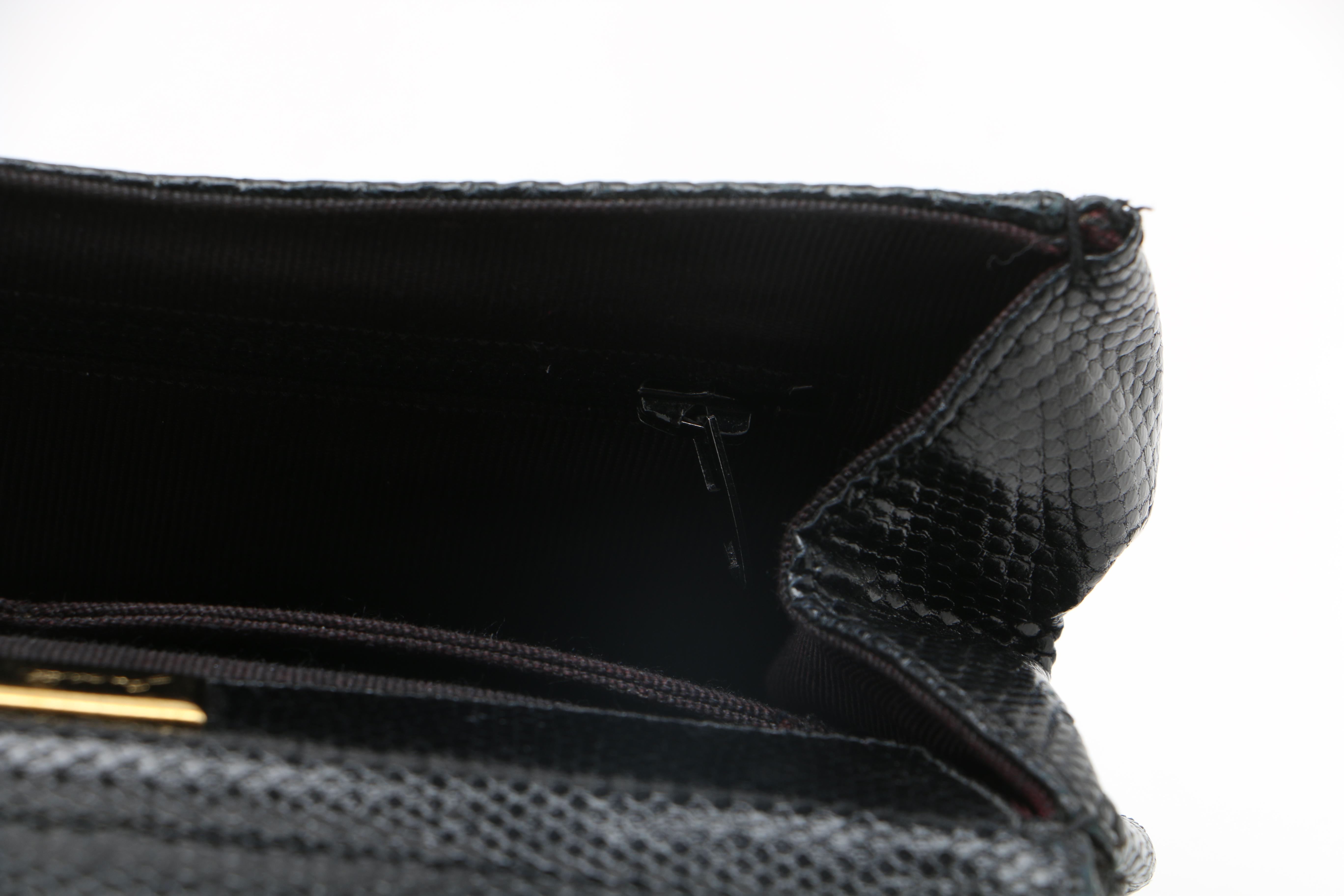 Judith Leiber Black Leather Evening Bag