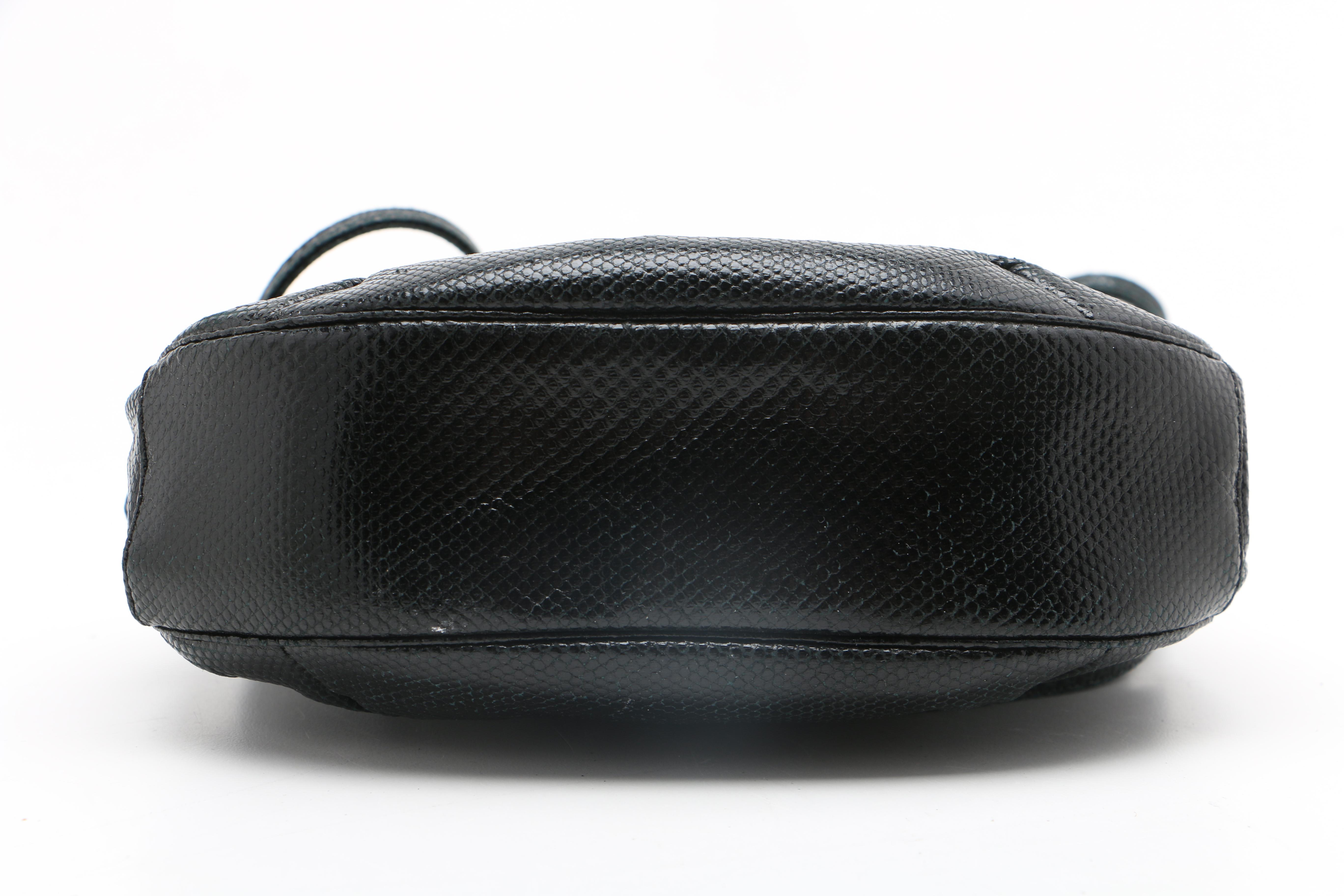 Judith Leiber Black Leather Evening Bag