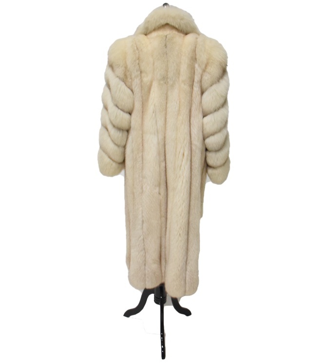 Full-Length Fox Fur Coat with Shawl Collar