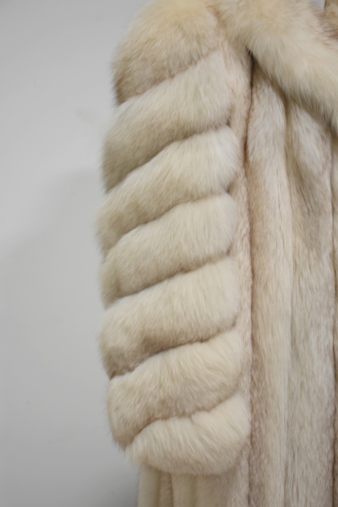 Full-Length Fox Fur Coat with Shawl Collar