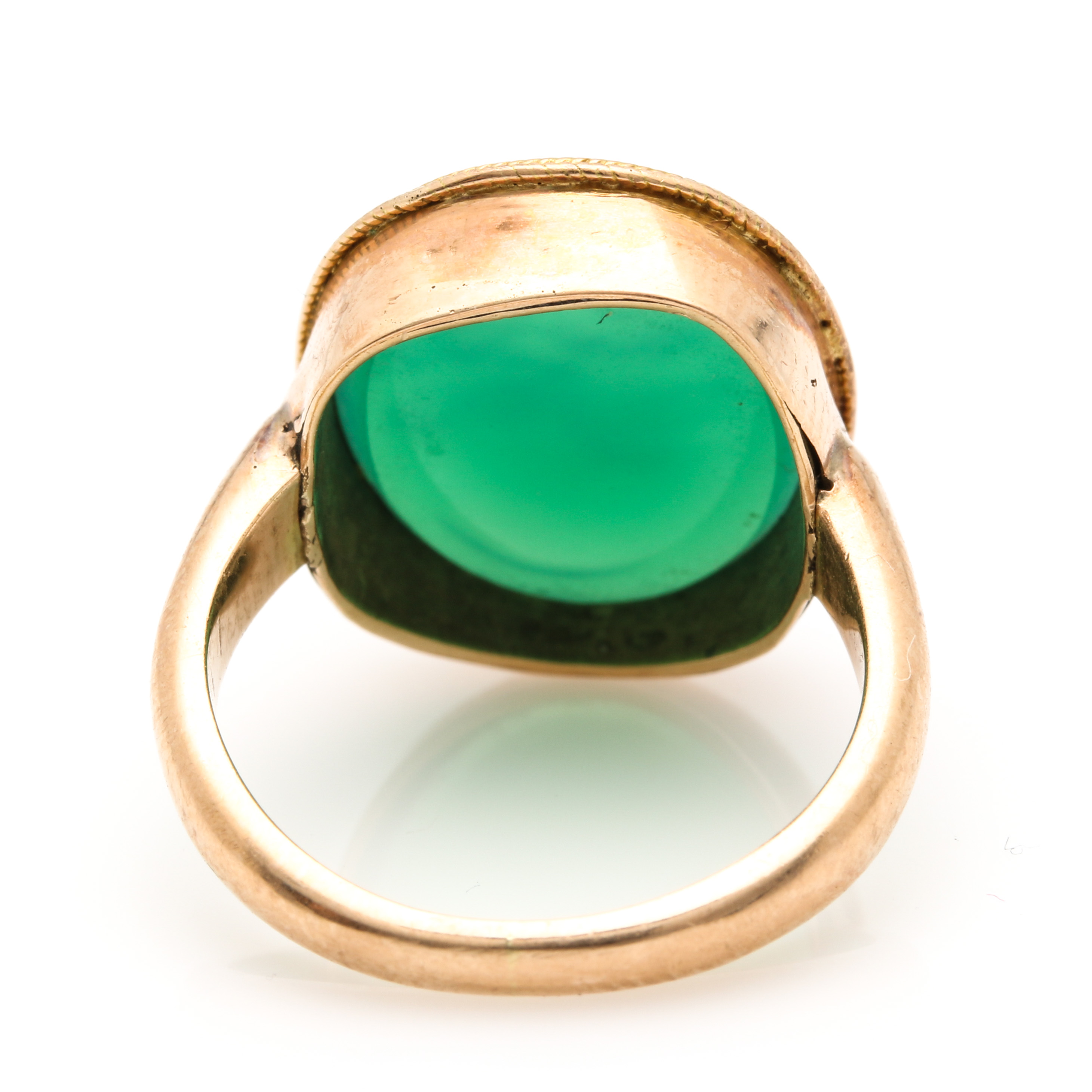14K Rose Gold Chalcedony Intaglio Ring