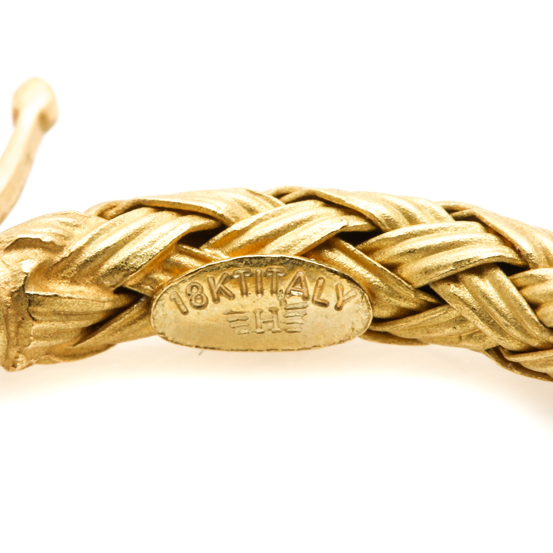 18K Yellow Gold Braided Hoop Earrings