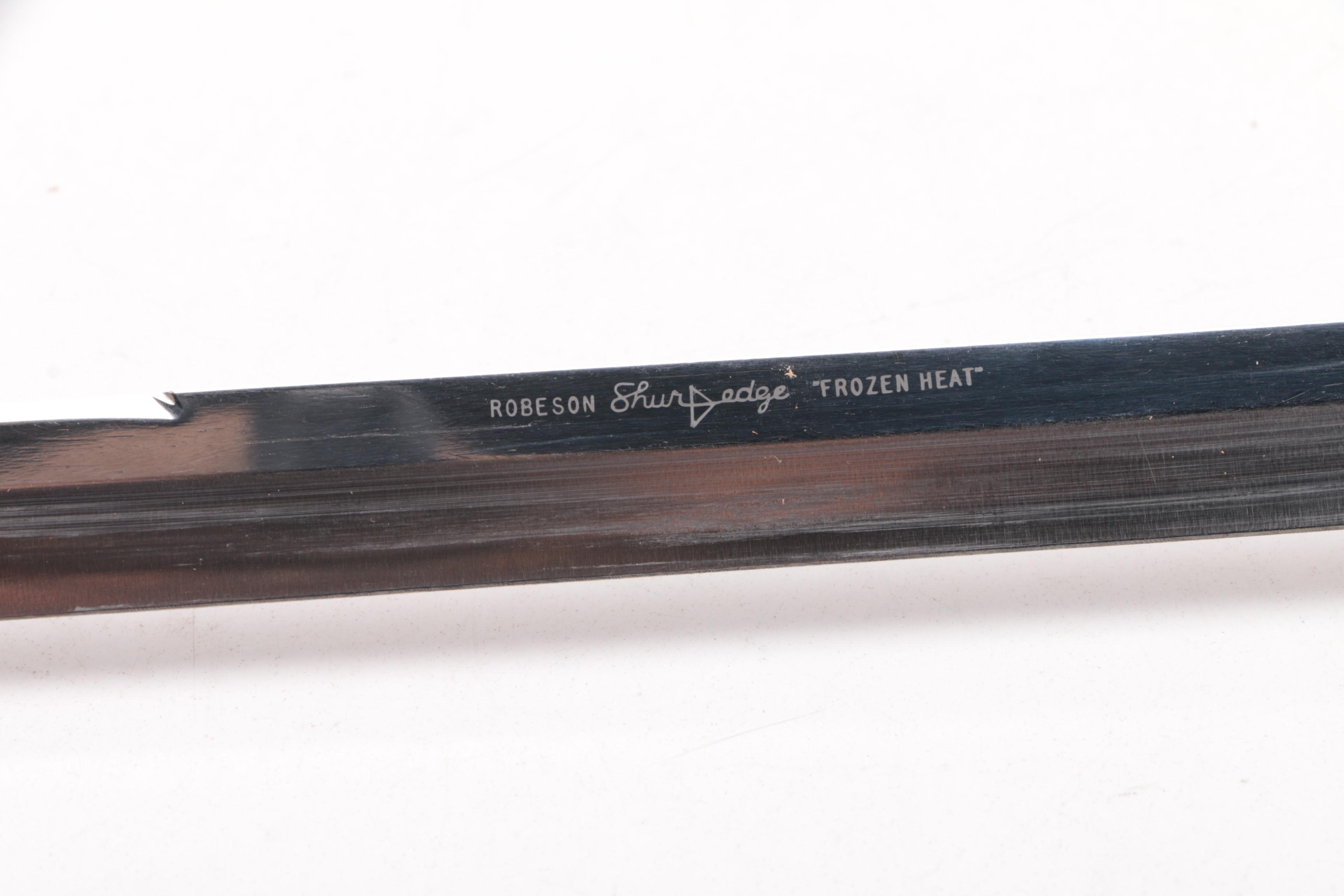 Knives and Honing Steel Including Robeson Shur-Edge "Frozen Heat" Knife