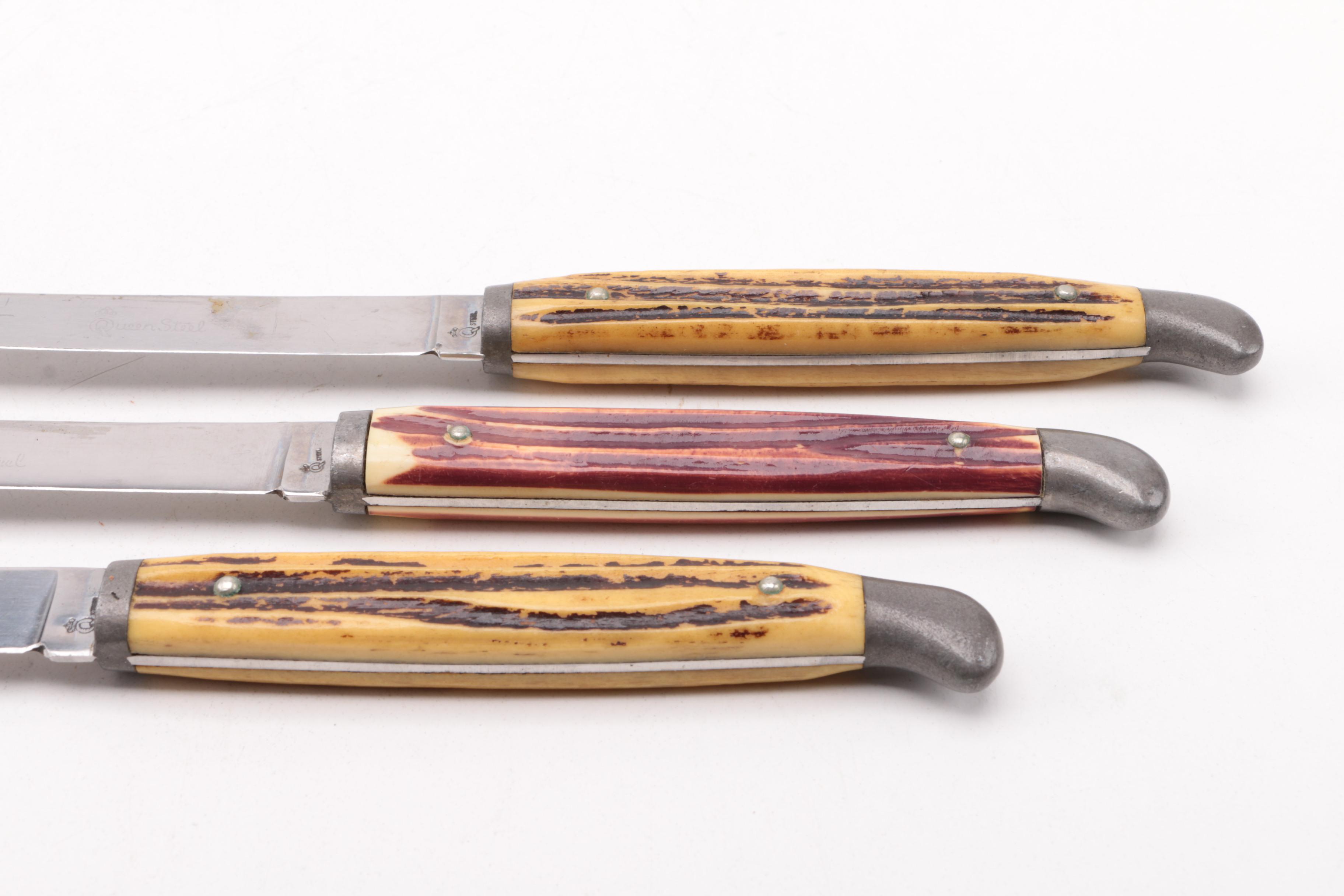 Knives and Honing Steel Including Robeson Shur-Edge "Frozen Heat" Knife