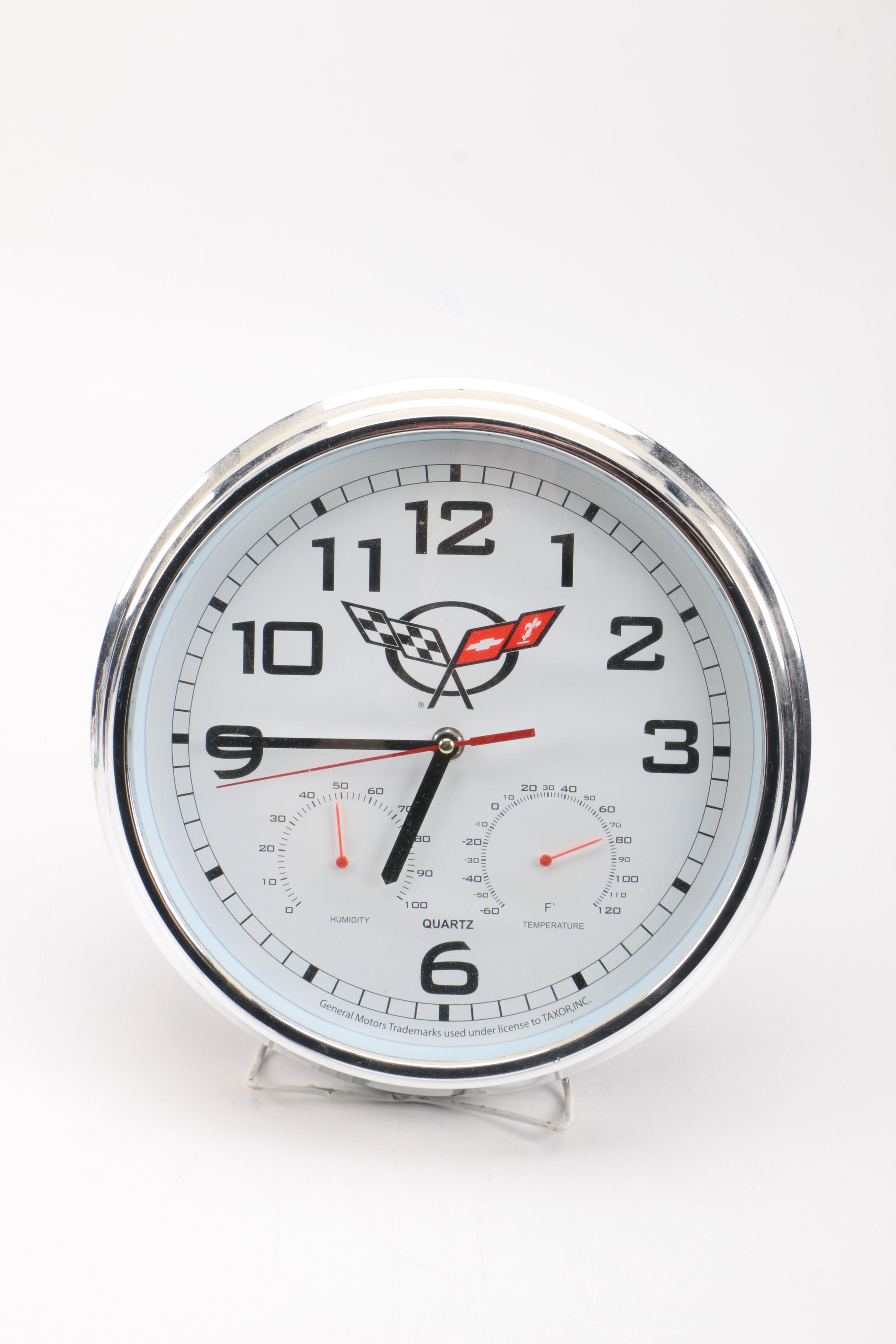 Chrome Metal Racing Wall Clock