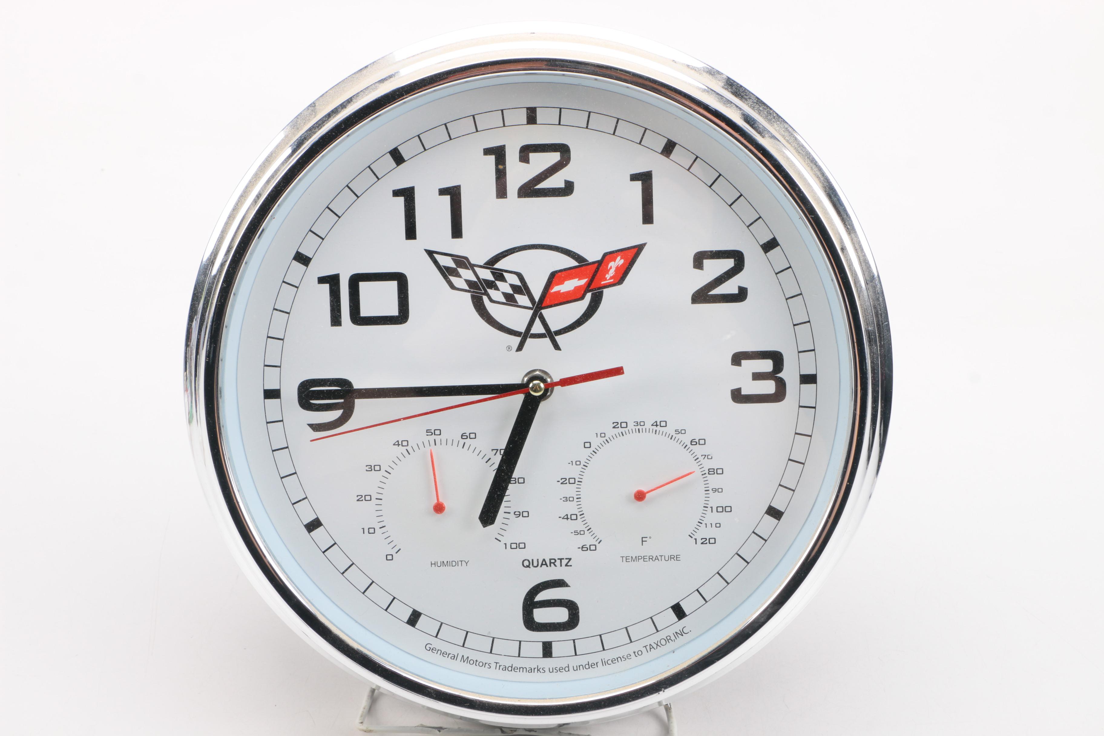 Chrome Metal Racing Wall Clock
