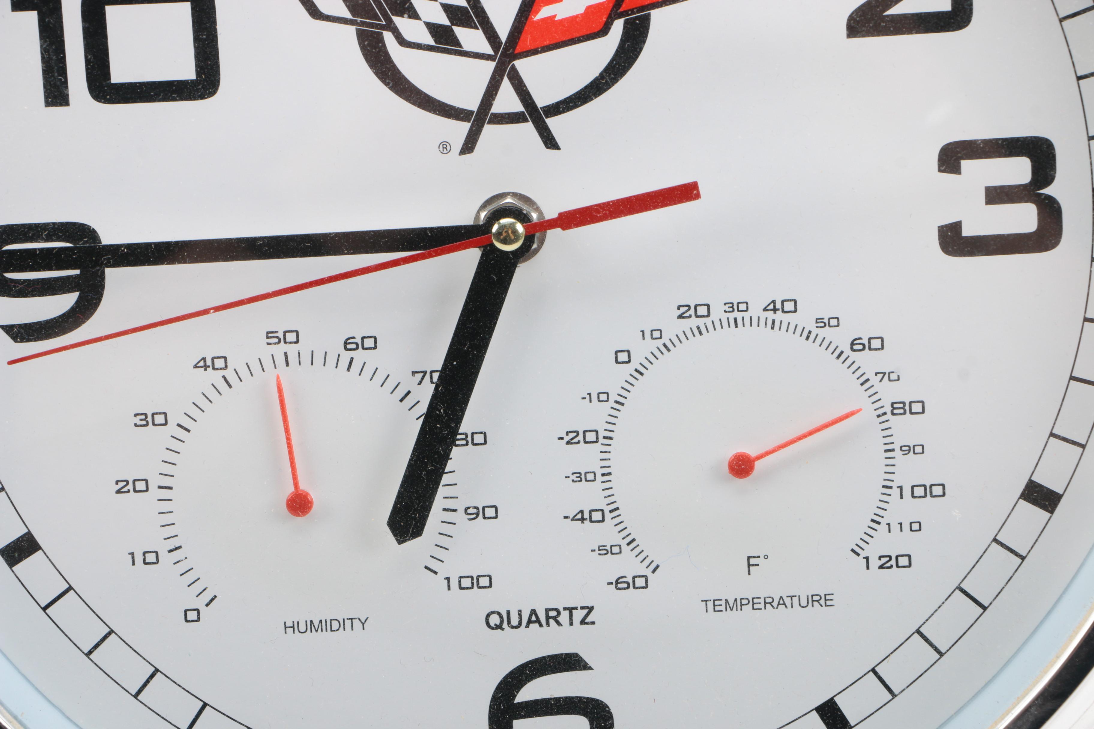 Chrome Metal Racing Wall Clock