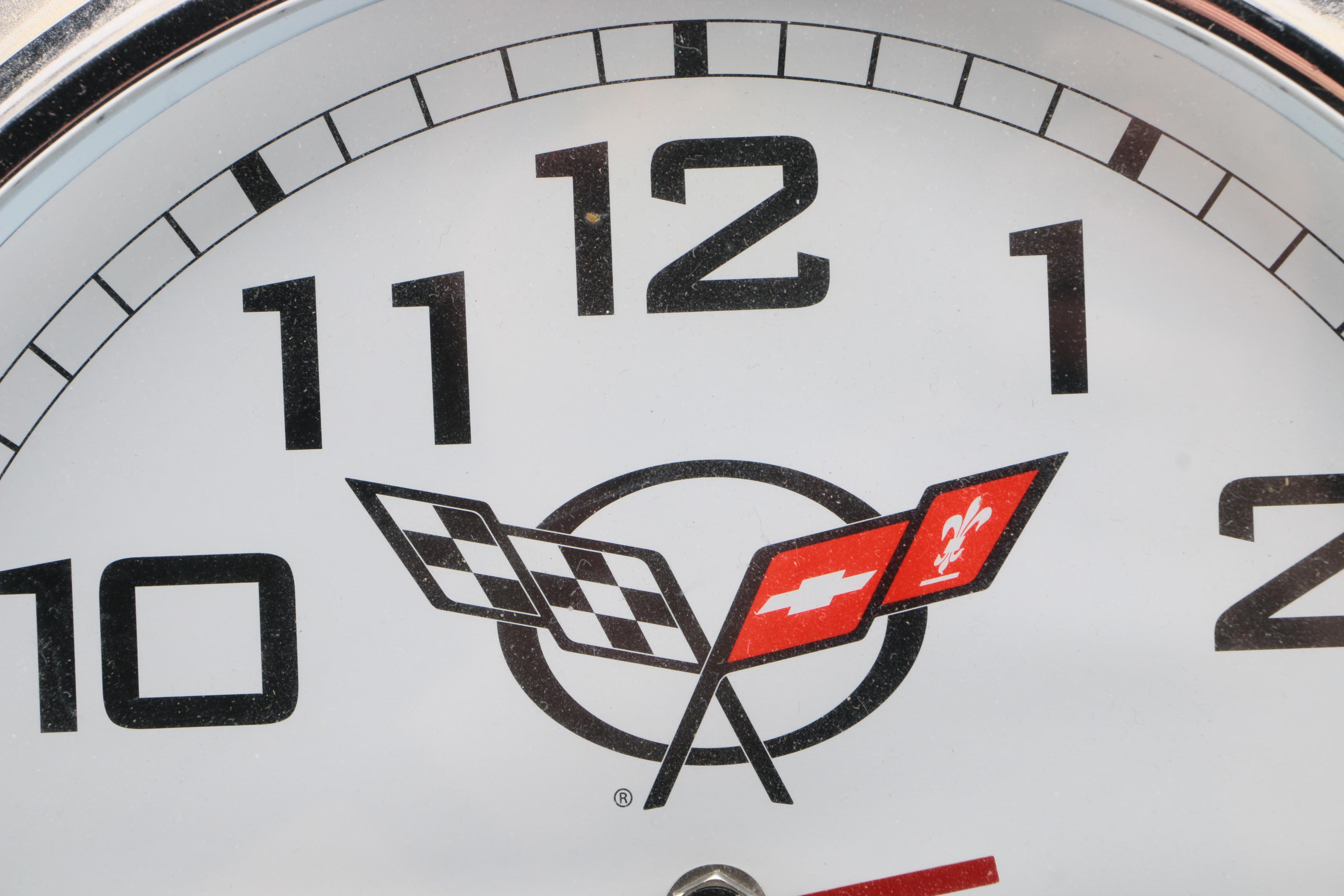 Chrome Metal Racing Wall Clock