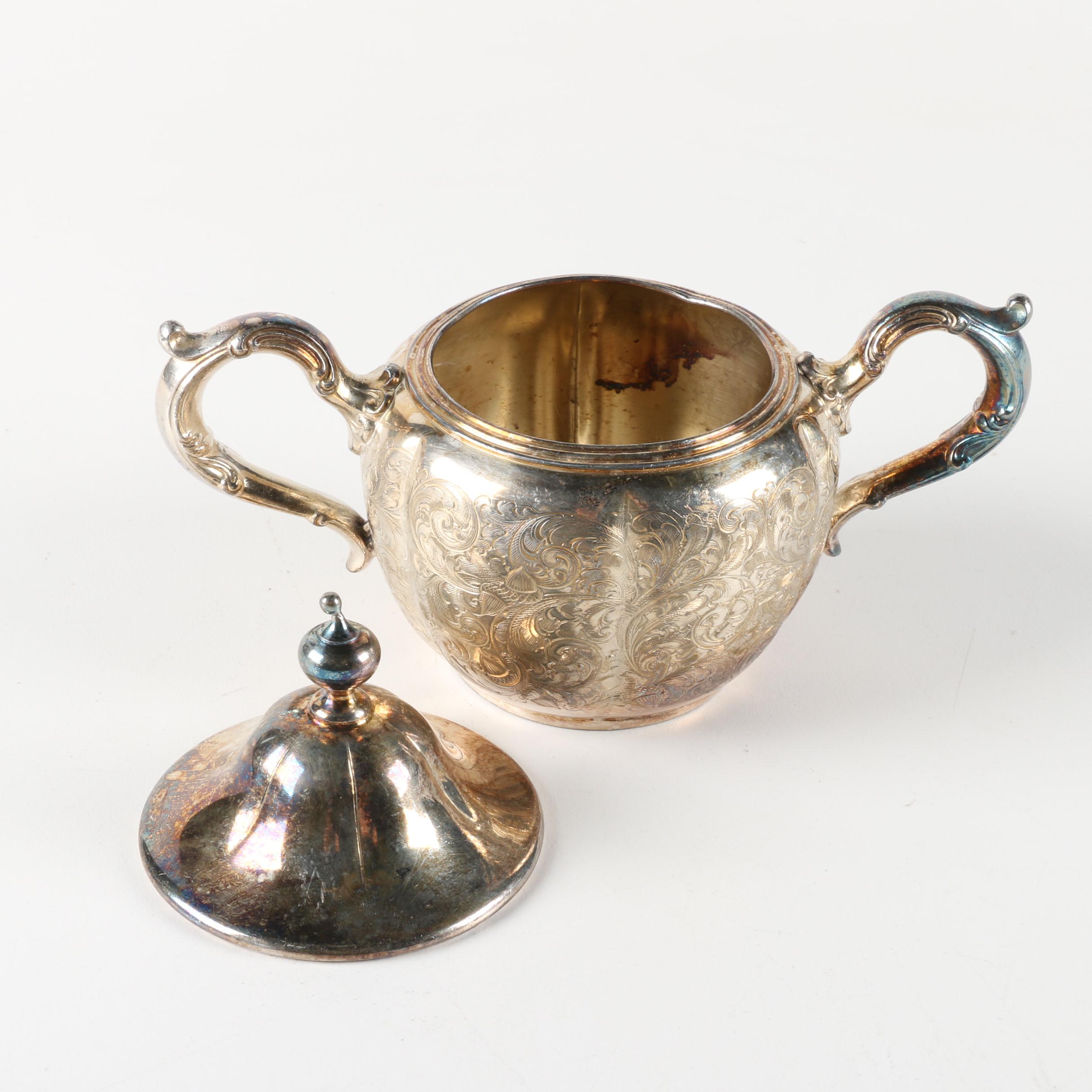 Derby Silver Plate Co. Silver Plate Tea Service Pieces