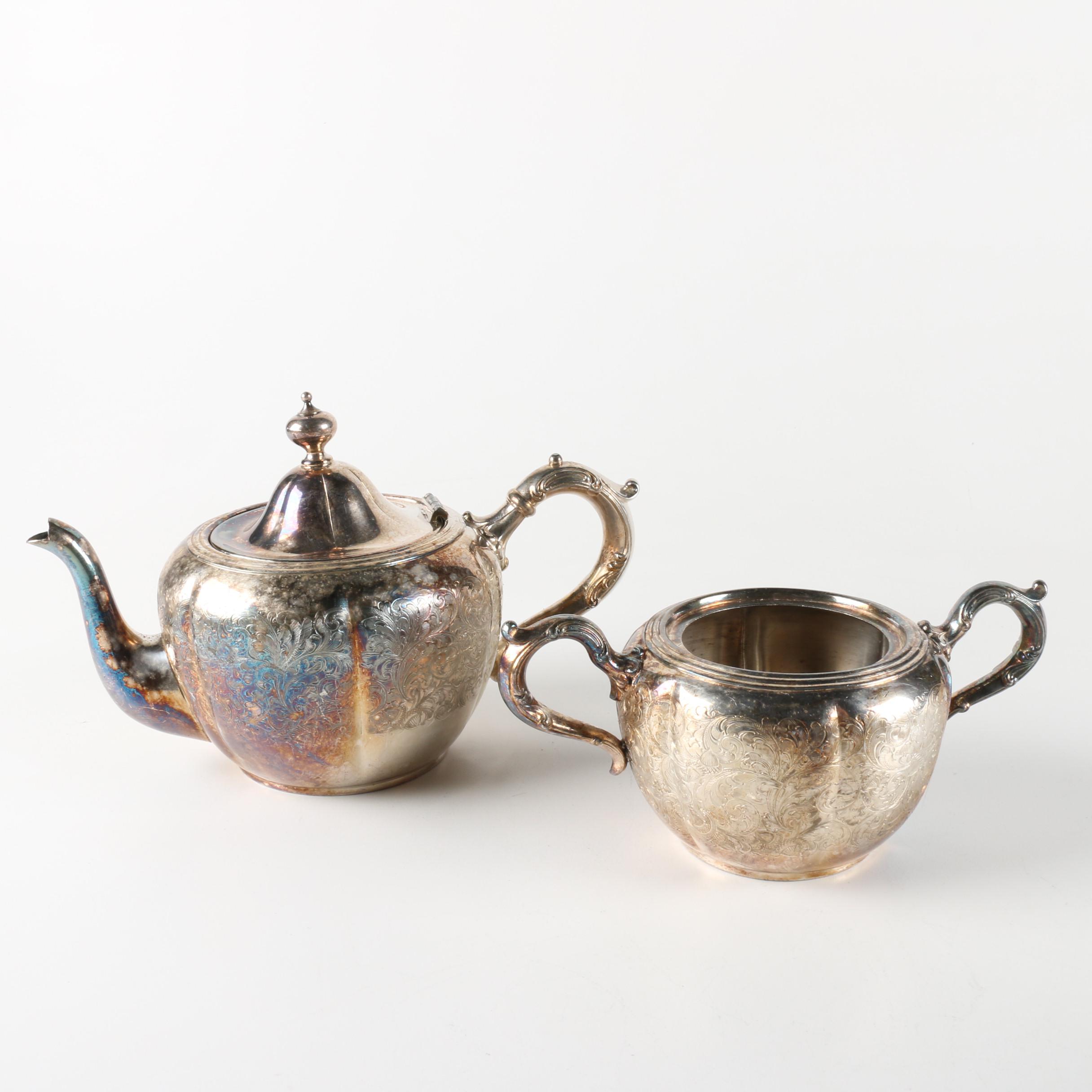 Derby Silver Plate Co. Silver Plate Tea Service Pieces