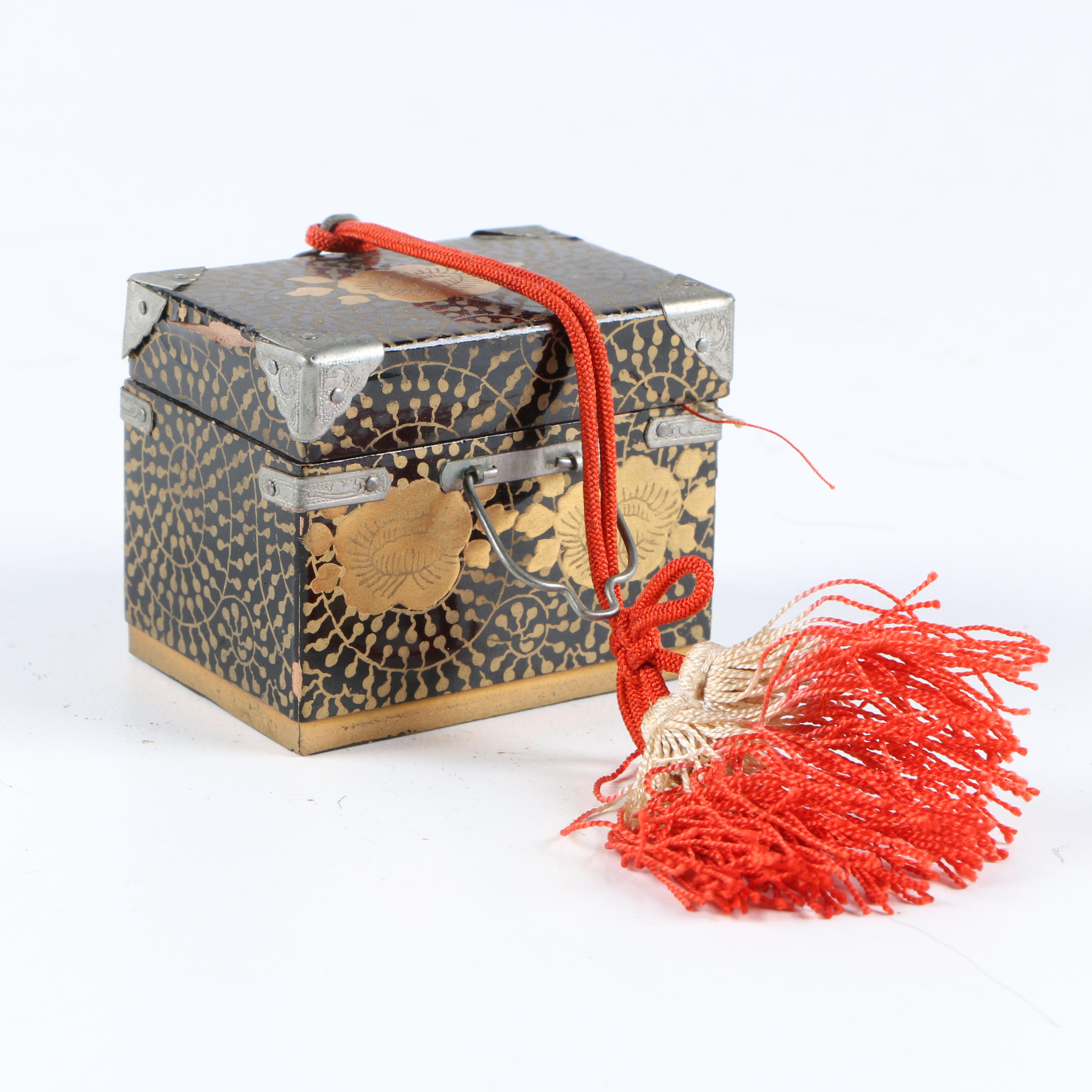 East Asian Doll Figurines and Box with Spanish Matchbook