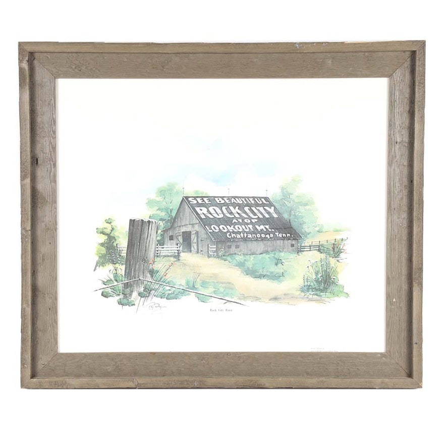 Ray Day Limited Edition Offset Lithograph "Rock City Barn"
