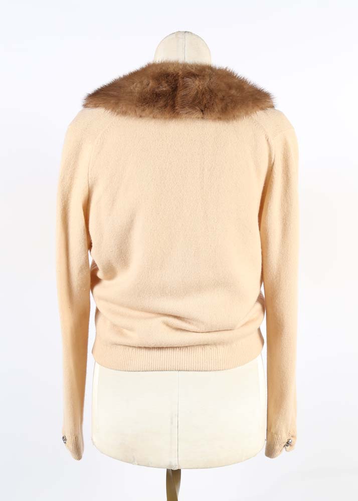 Vintage Bernhardt Altmann Cashmere Cardigan Trimmed in Mink Fur