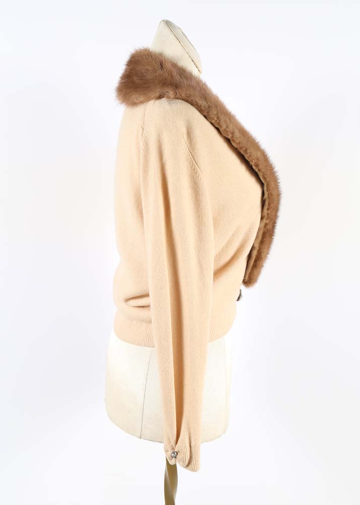 Vintage Bernhardt Altmann Cashmere Cardigan Trimmed in Mink Fur