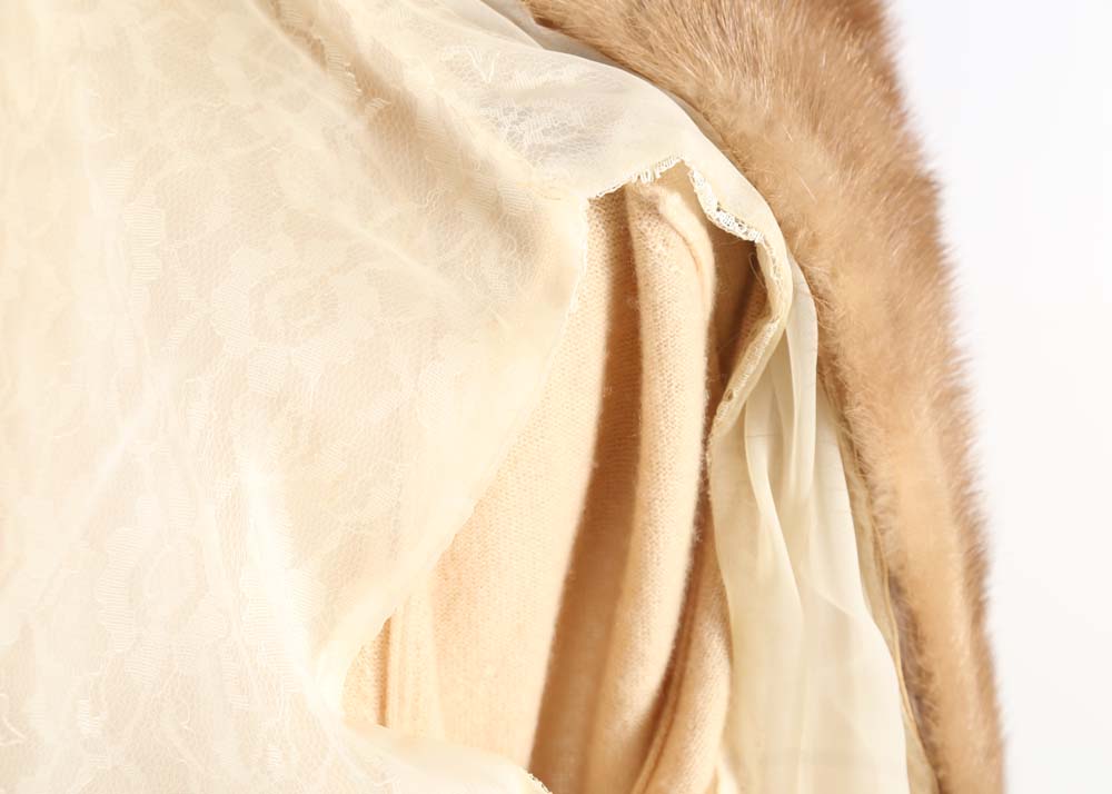 Vintage Bernhardt Altmann Cashmere Cardigan Trimmed in Mink Fur