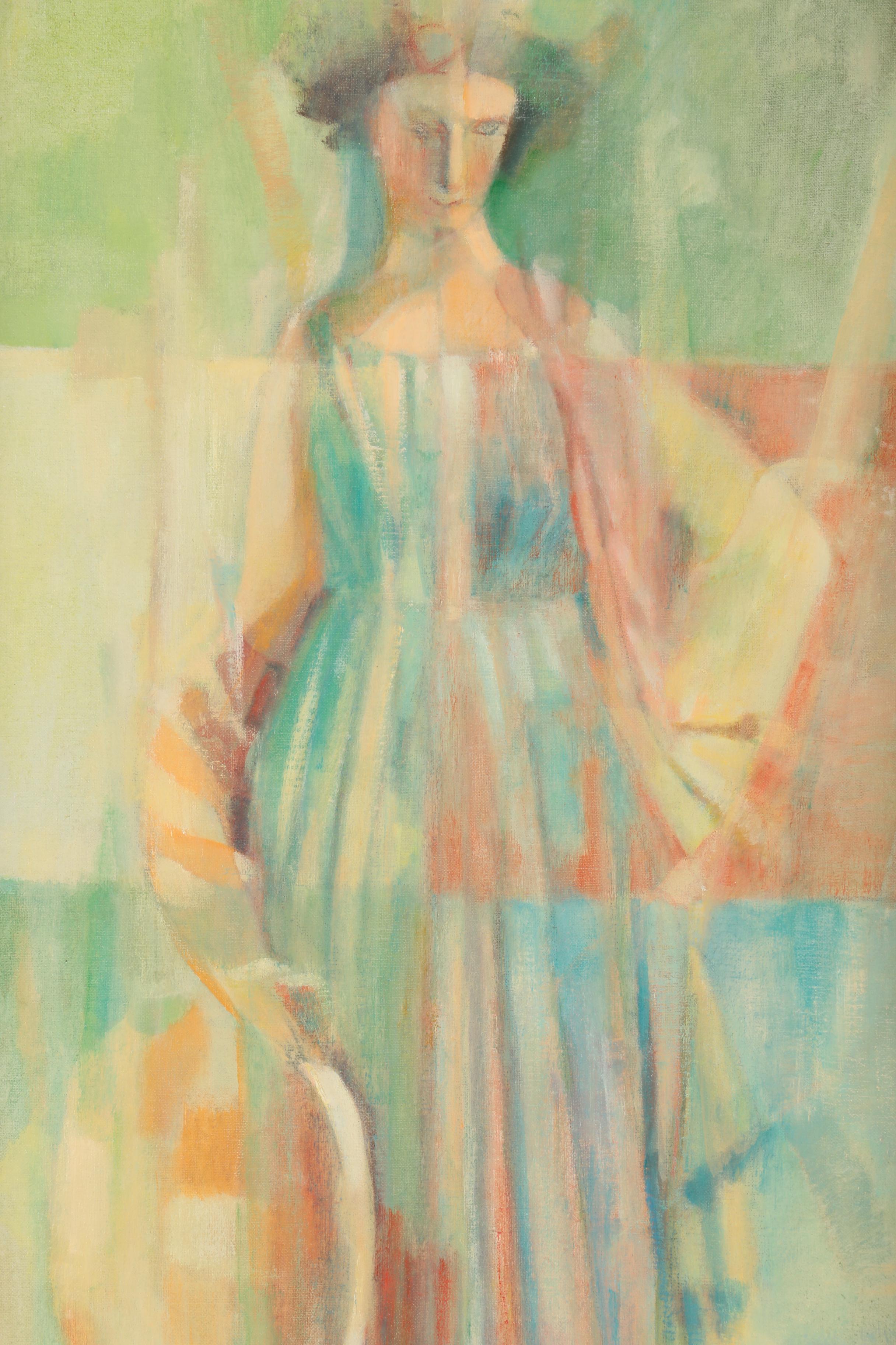 Lou Hazam Oil Painting on Canvas of Abstract Figure