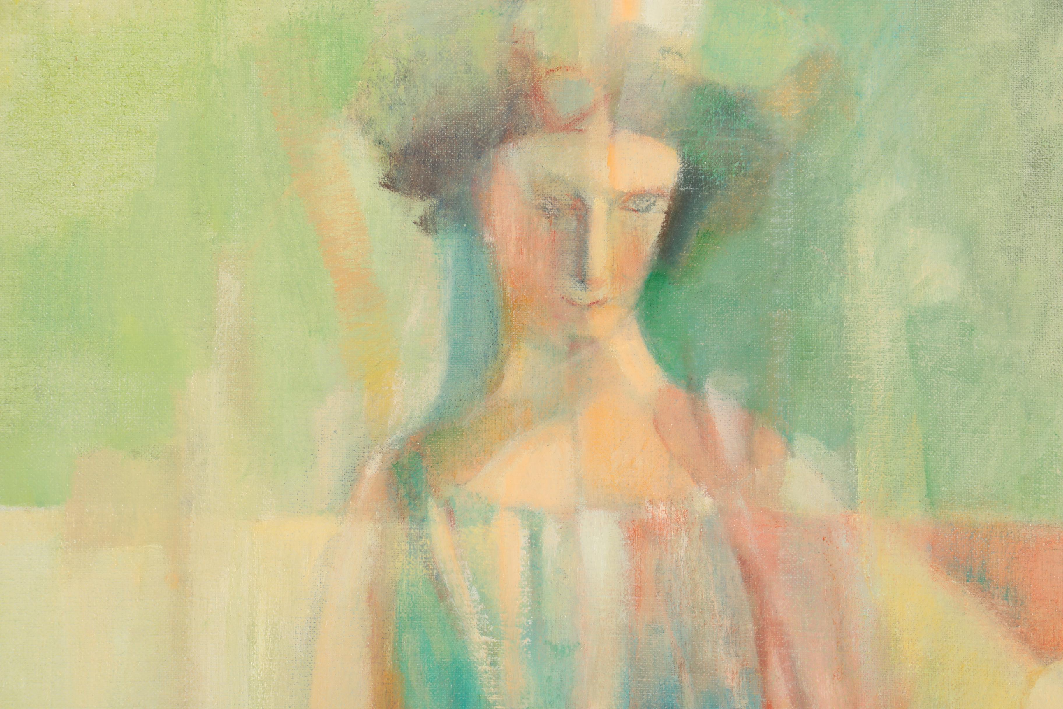 Lou Hazam Oil Painting on Canvas of Abstract Figure