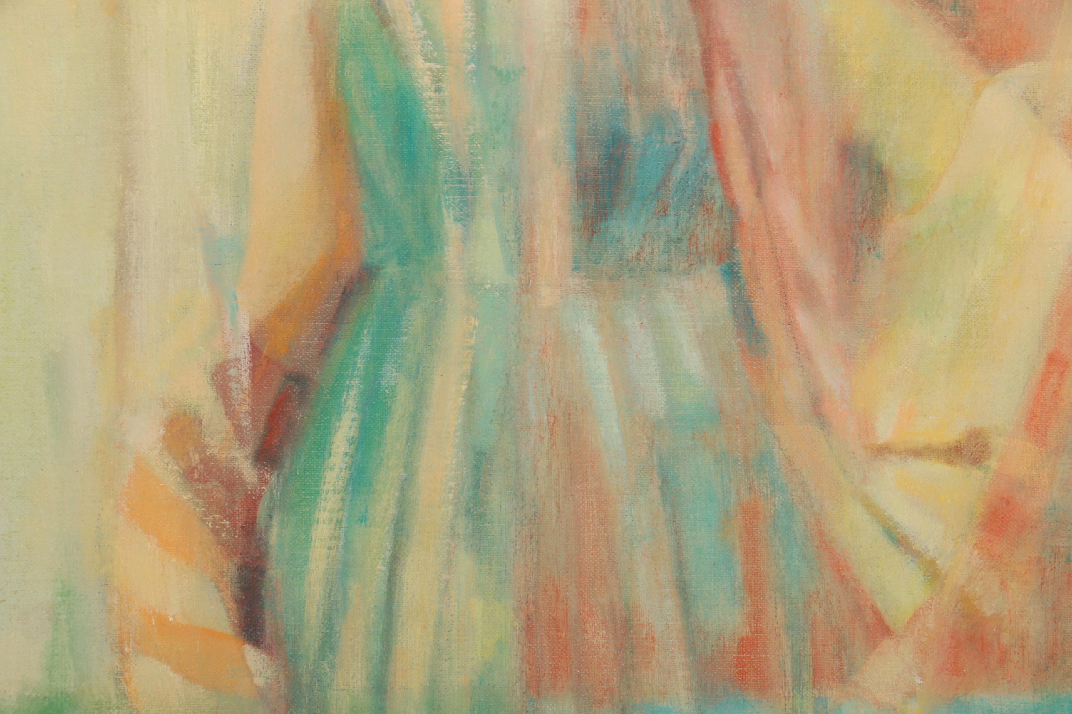 Lou Hazam Oil Painting on Canvas of Abstract Figure