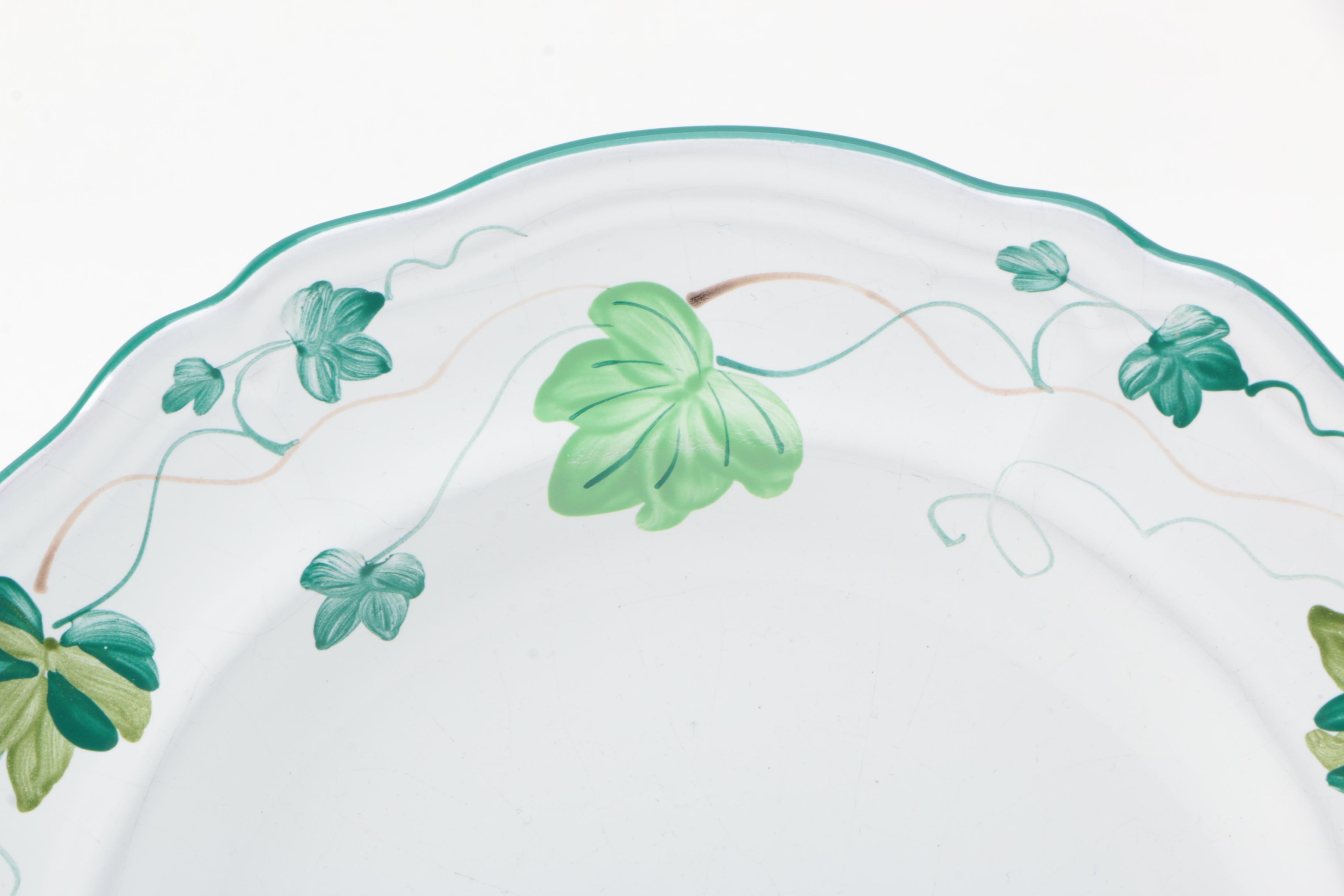 Herend Village Pottery Hand-Painted "Ivy" Dinner Plate