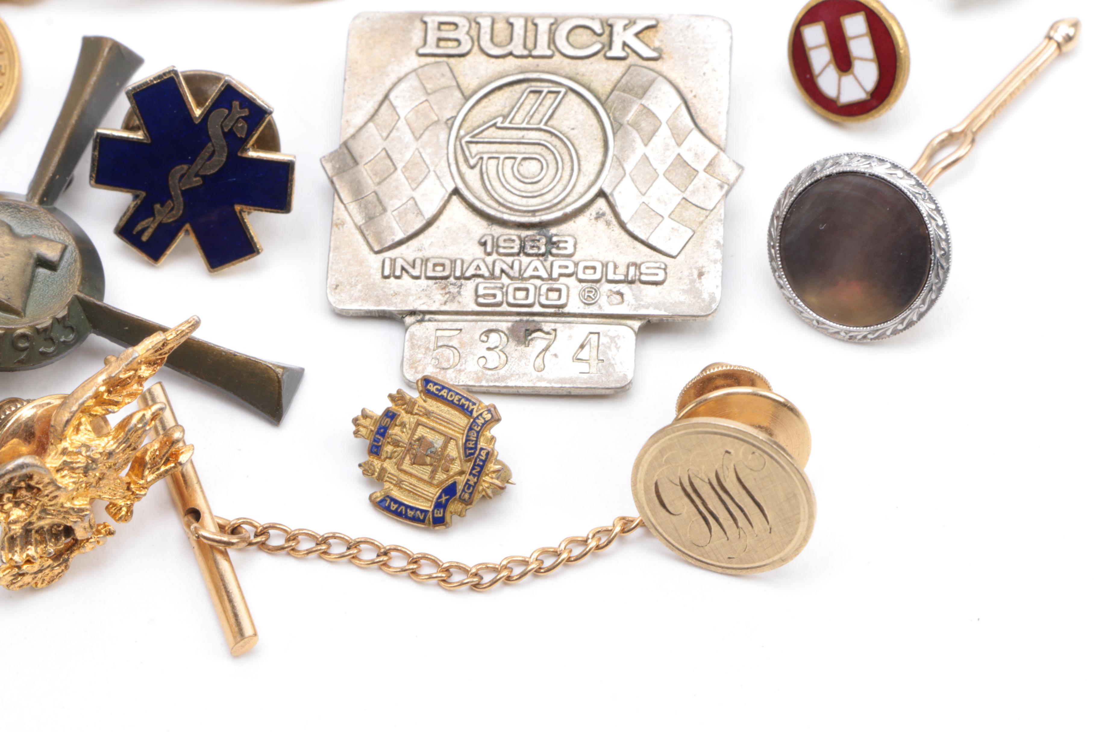 Assortment of Cufflinks, Studs, Brooches and Lapel Pins
