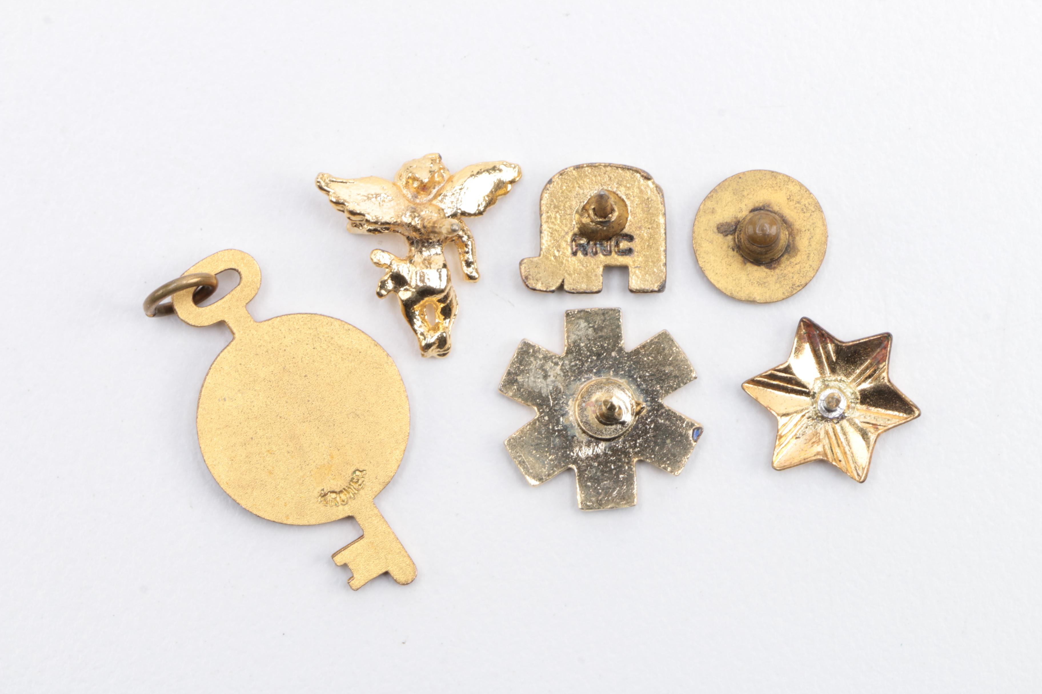 Assortment of Cufflinks, Studs, Brooches and Lapel Pins
