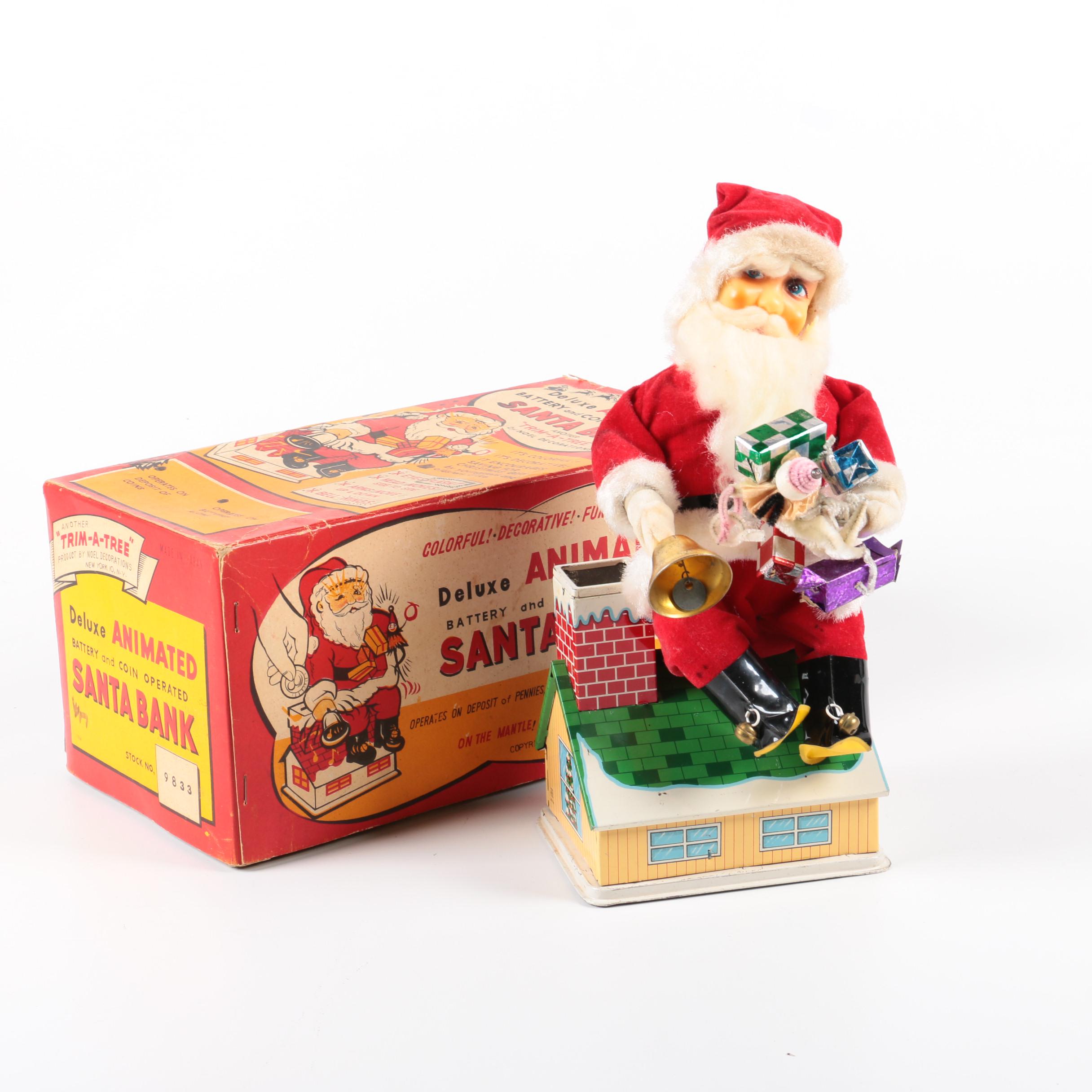 Vintage Animated Santa Bank
