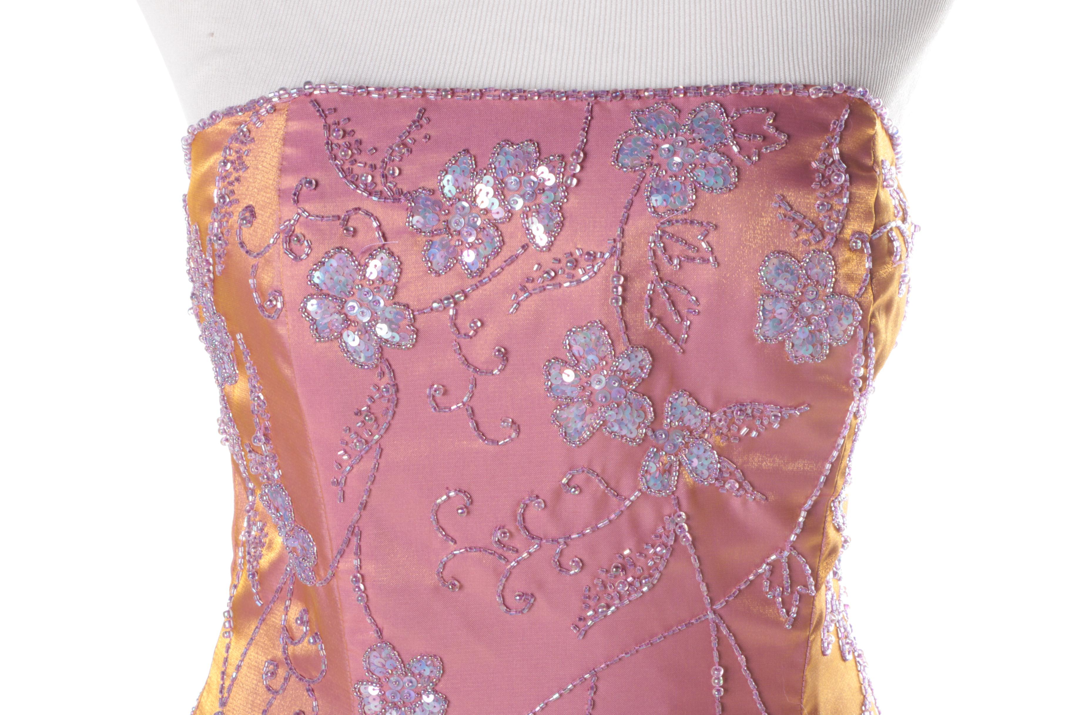 Sean Collection Beaded Strapless Formal Dress