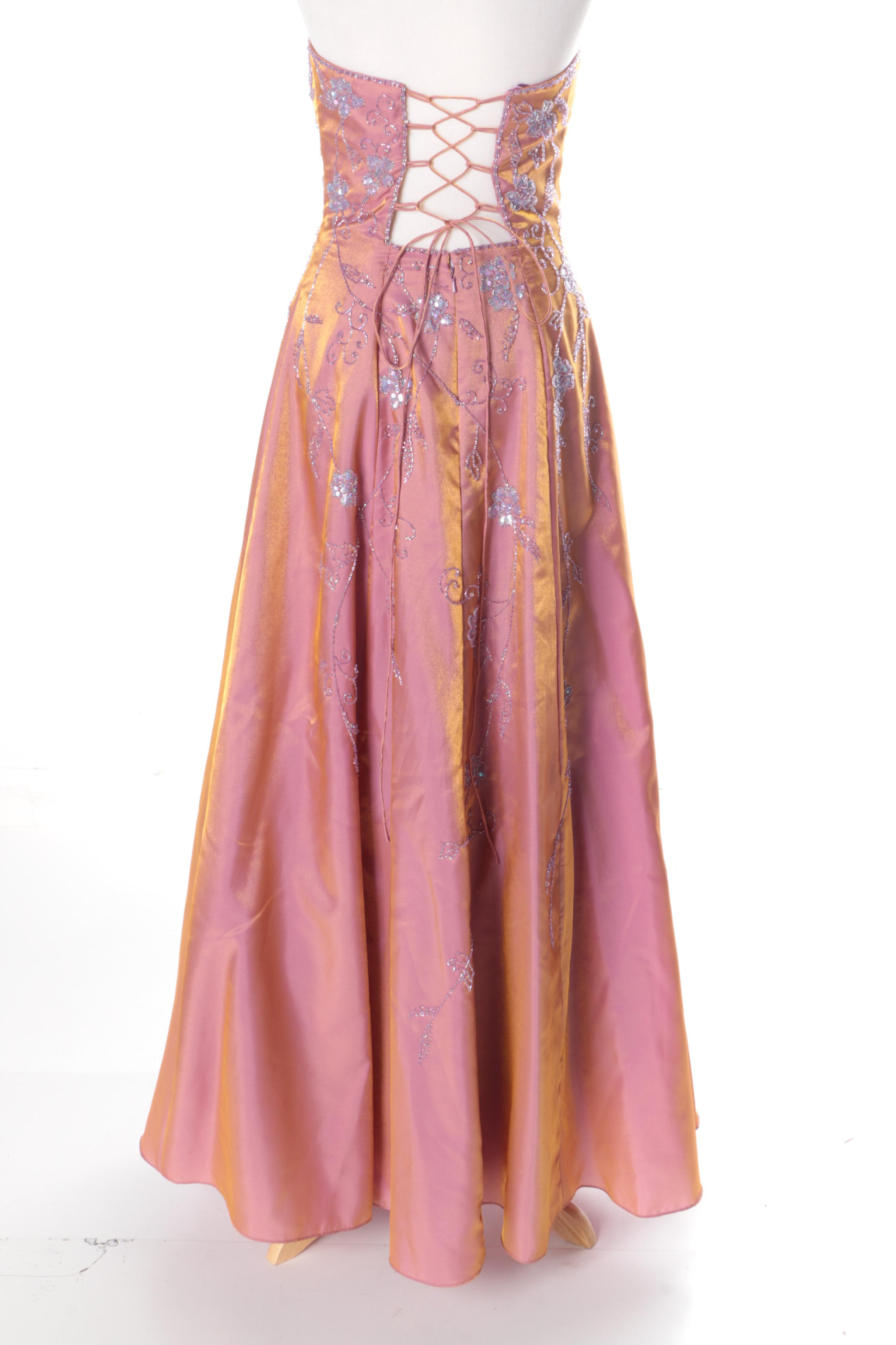 Sean Collection Beaded Strapless Formal Dress