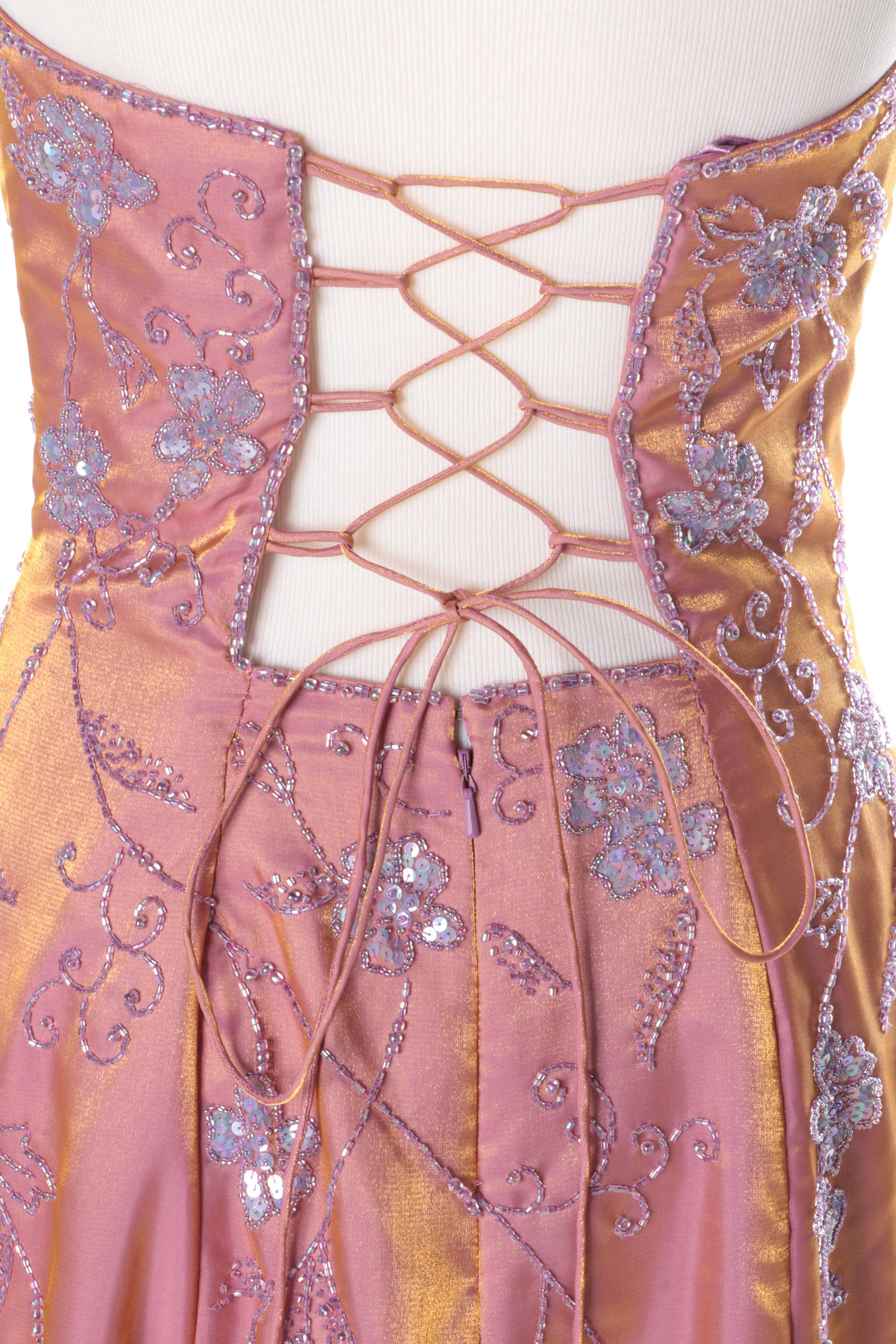 Sean Collection Beaded Strapless Formal Dress