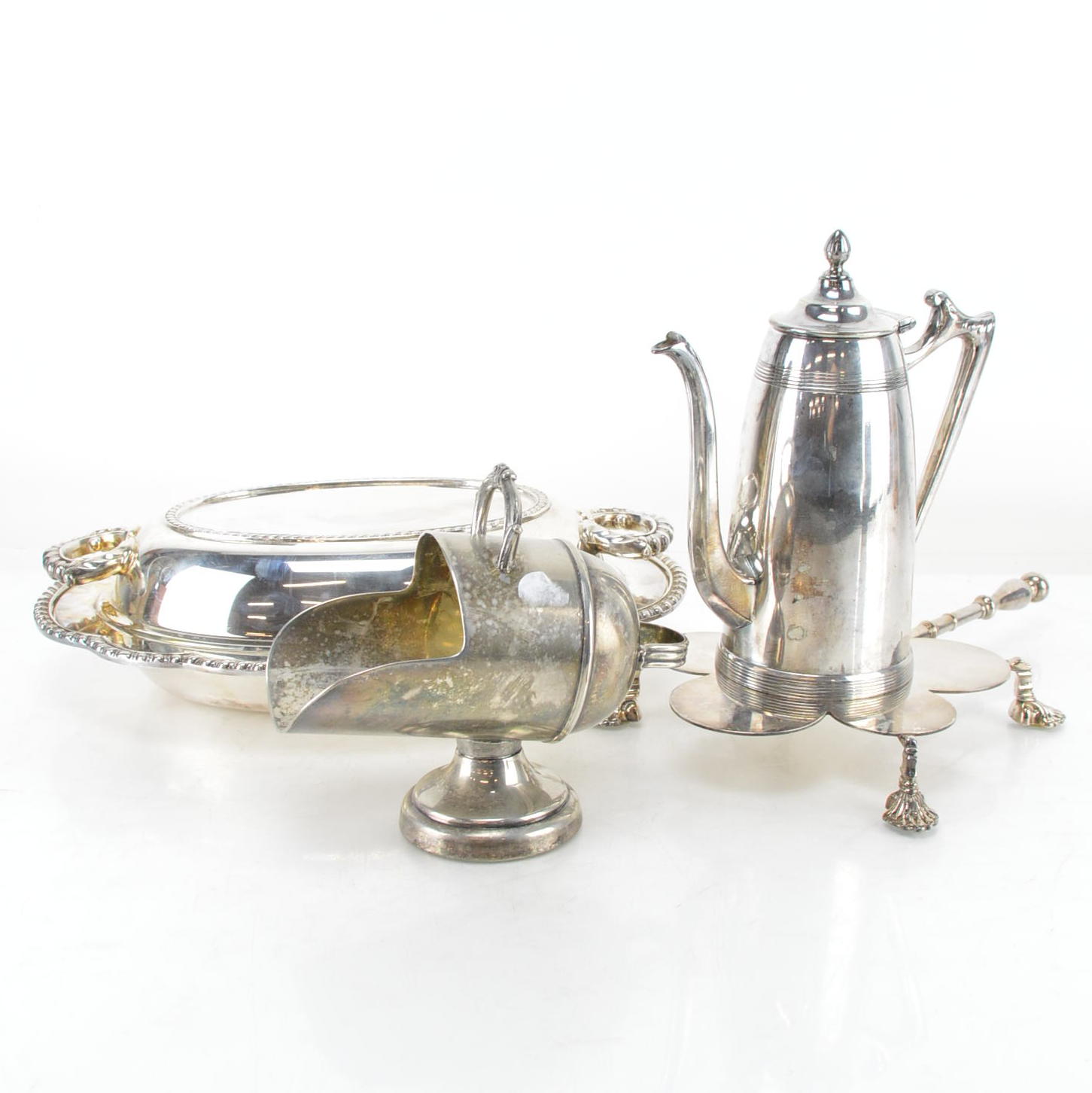 Silver Plate Tableware Featuring Kirk Steiff and Others