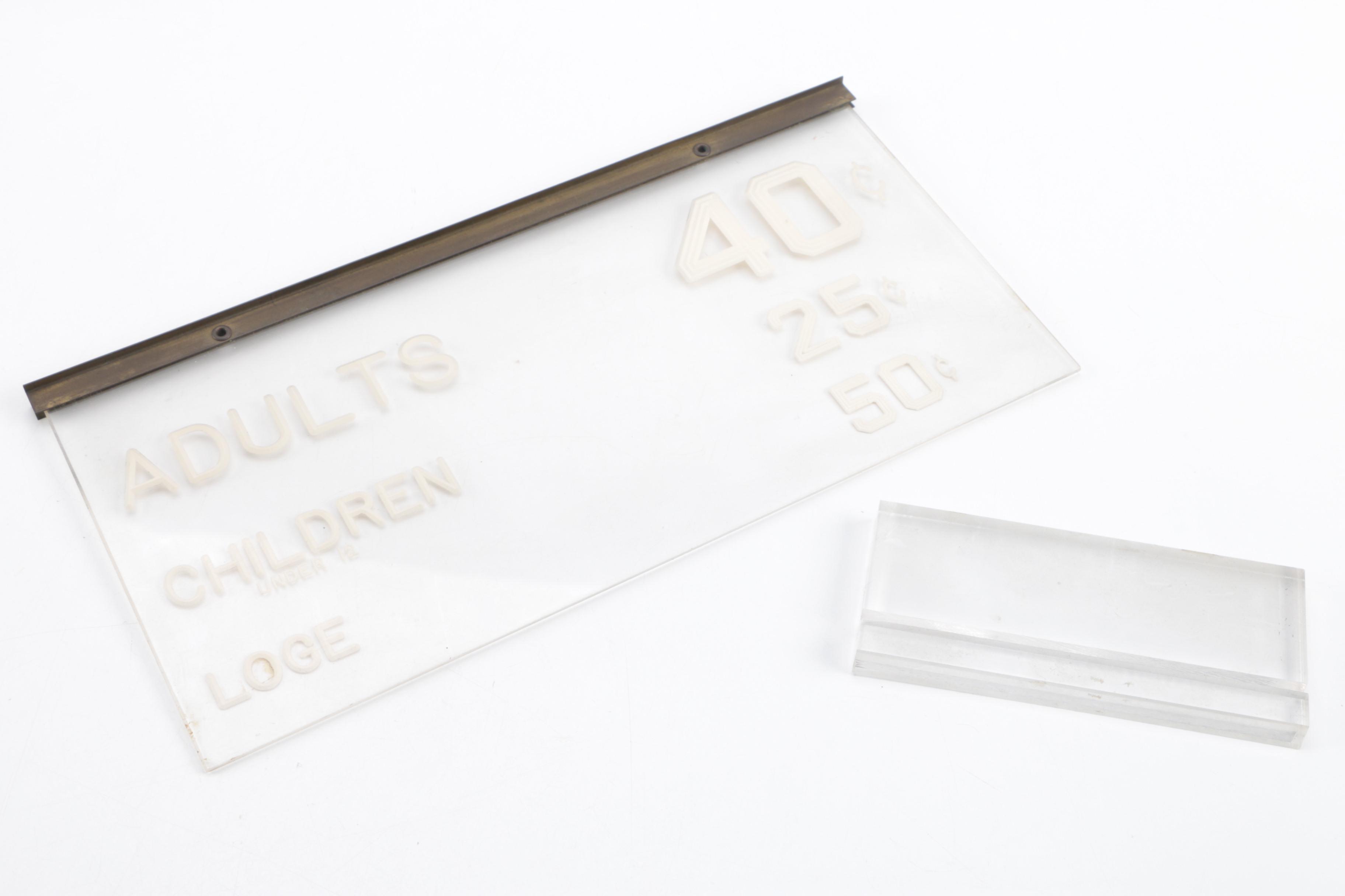 Vintage Plastic Pricing Sign