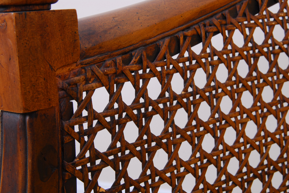 Neoclassical Style Club Chair with Cane and Upholstery