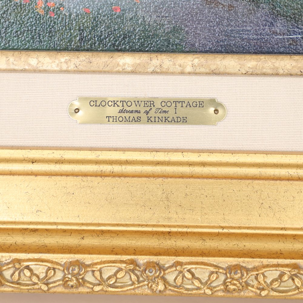 Giclee Print on Canvas After Thomas Kinkade "Clocktower Cottage"